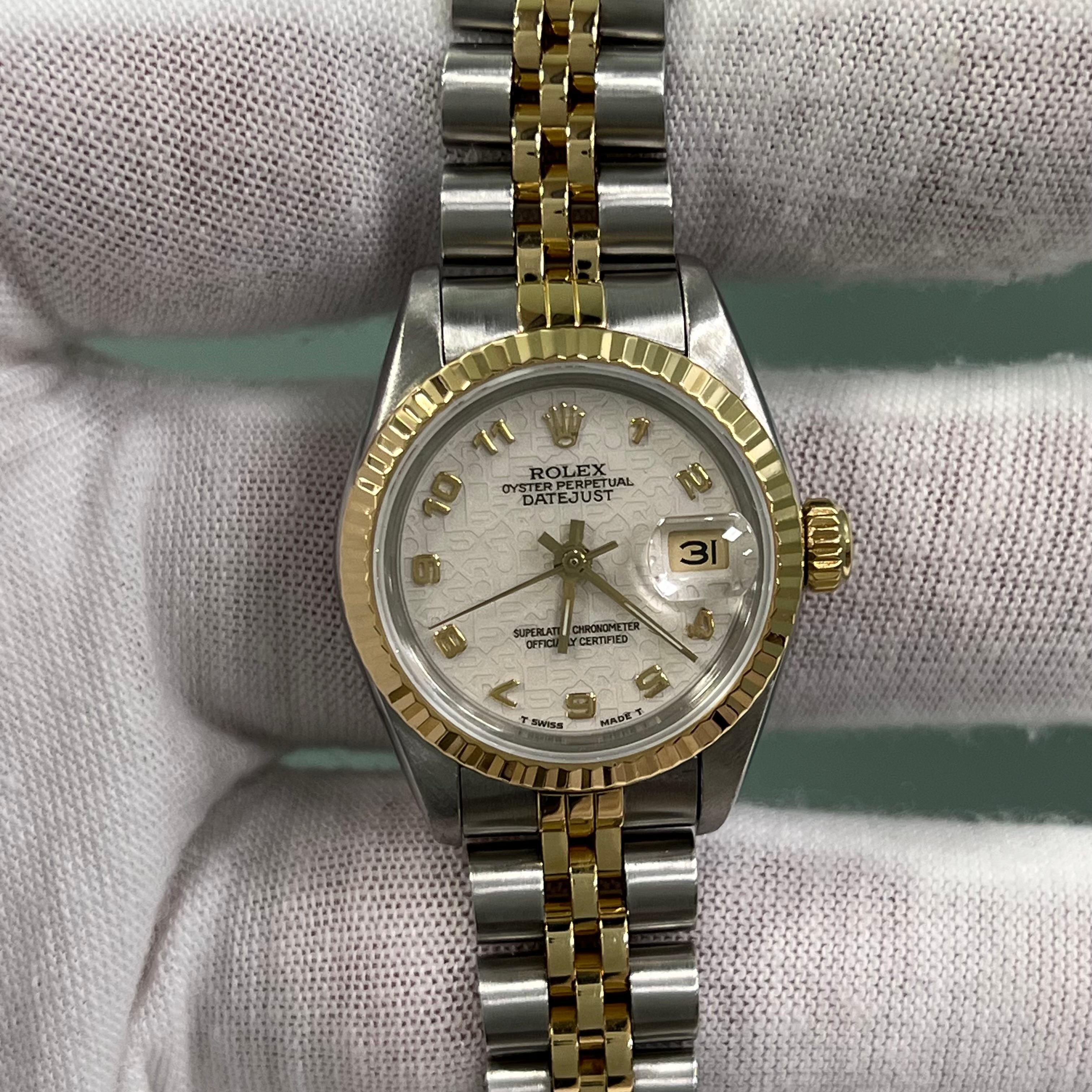 Rolex Ladies Datejust 69173 Jubilee Dial 18K Yellow Gold Stainless Steel For Sale 6