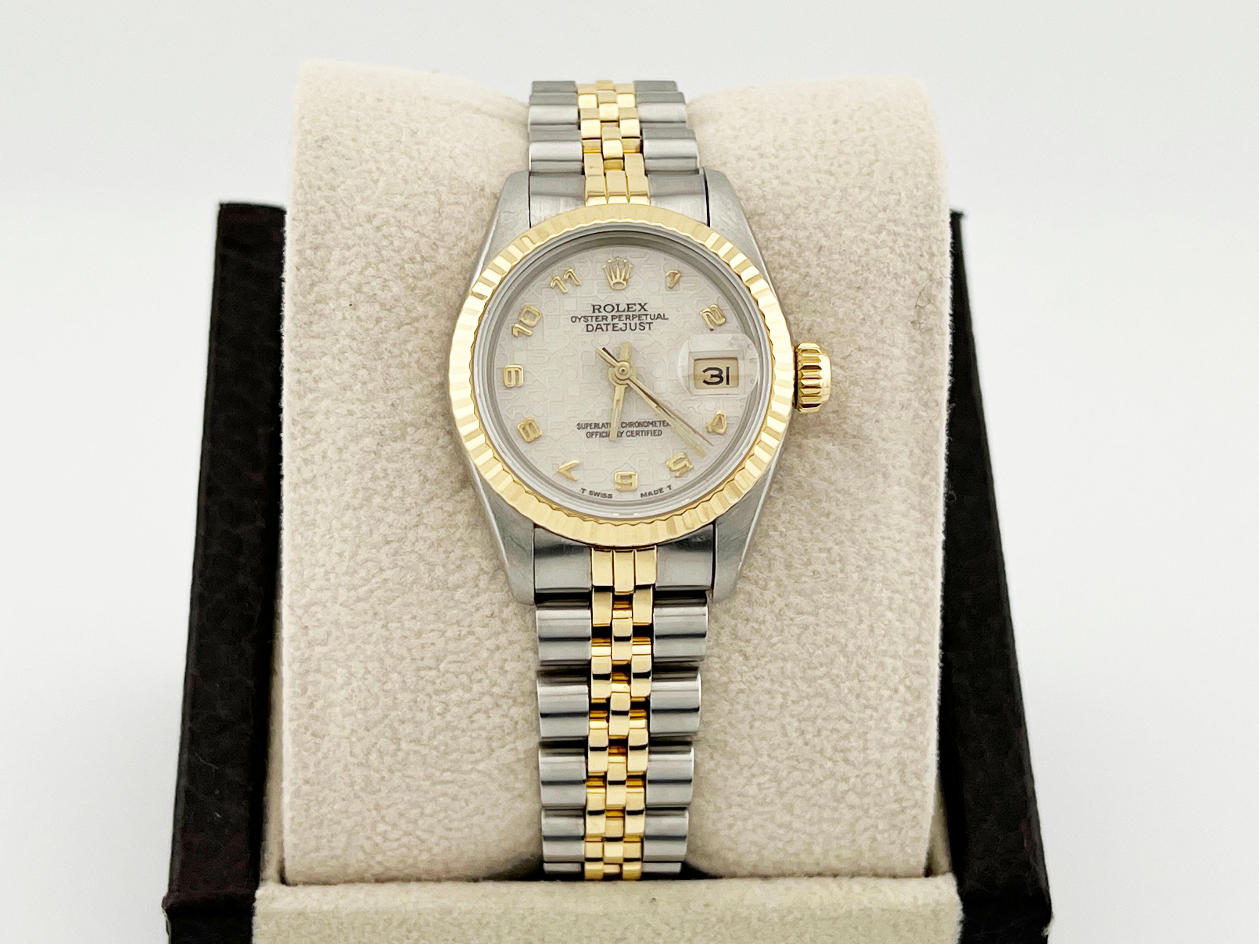 Rolex Ladies Datejust 69173 Jubilee Dial 18K Yellow Gold Stainless Steel For Sale 7