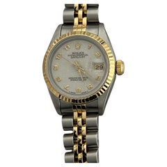 Rolex Montre Datejust 69173 Jubilee en or jaune 18 carats et acier inoxydable pour femmes