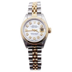 Used Rolex Ladies Datejust 69173 MOP Diamond Dial 18K Yellow Gold Stainless Steel