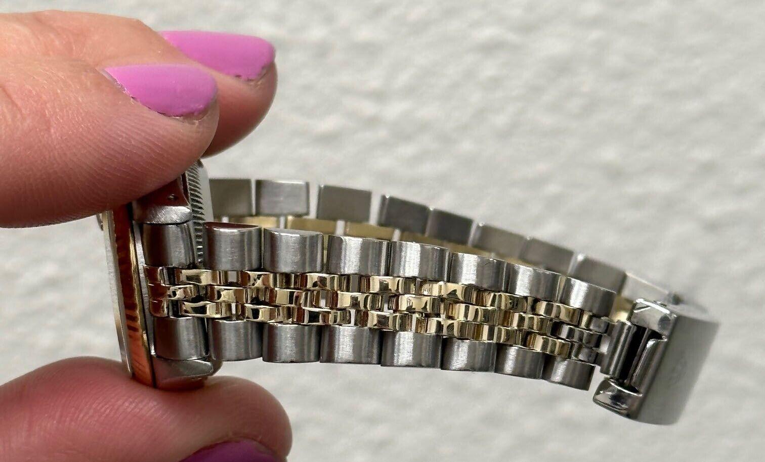 Rolex Damen Datejust 69173 MOP Diamant-Smaragd-Zifferblatt 18k Gelbgold Stahl 4