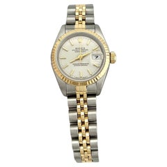 Rolex Datejust 69173 quadrante argento, oro 18 carati, acciaio inossidabile, scatola di cartone