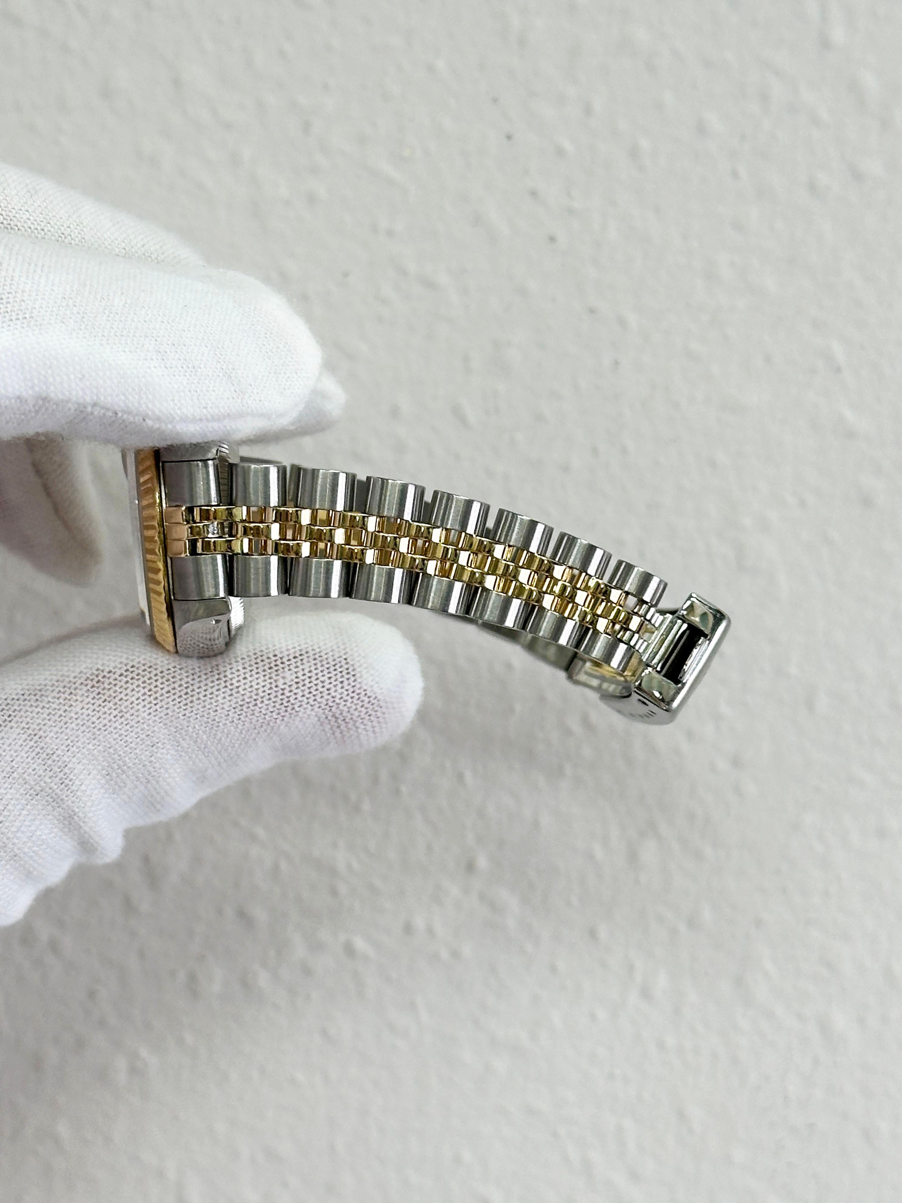 Rolex Damen Datejust 69173 Silber Roman Zifferblatt 18K Gelbgold Stahl Box Papier 7