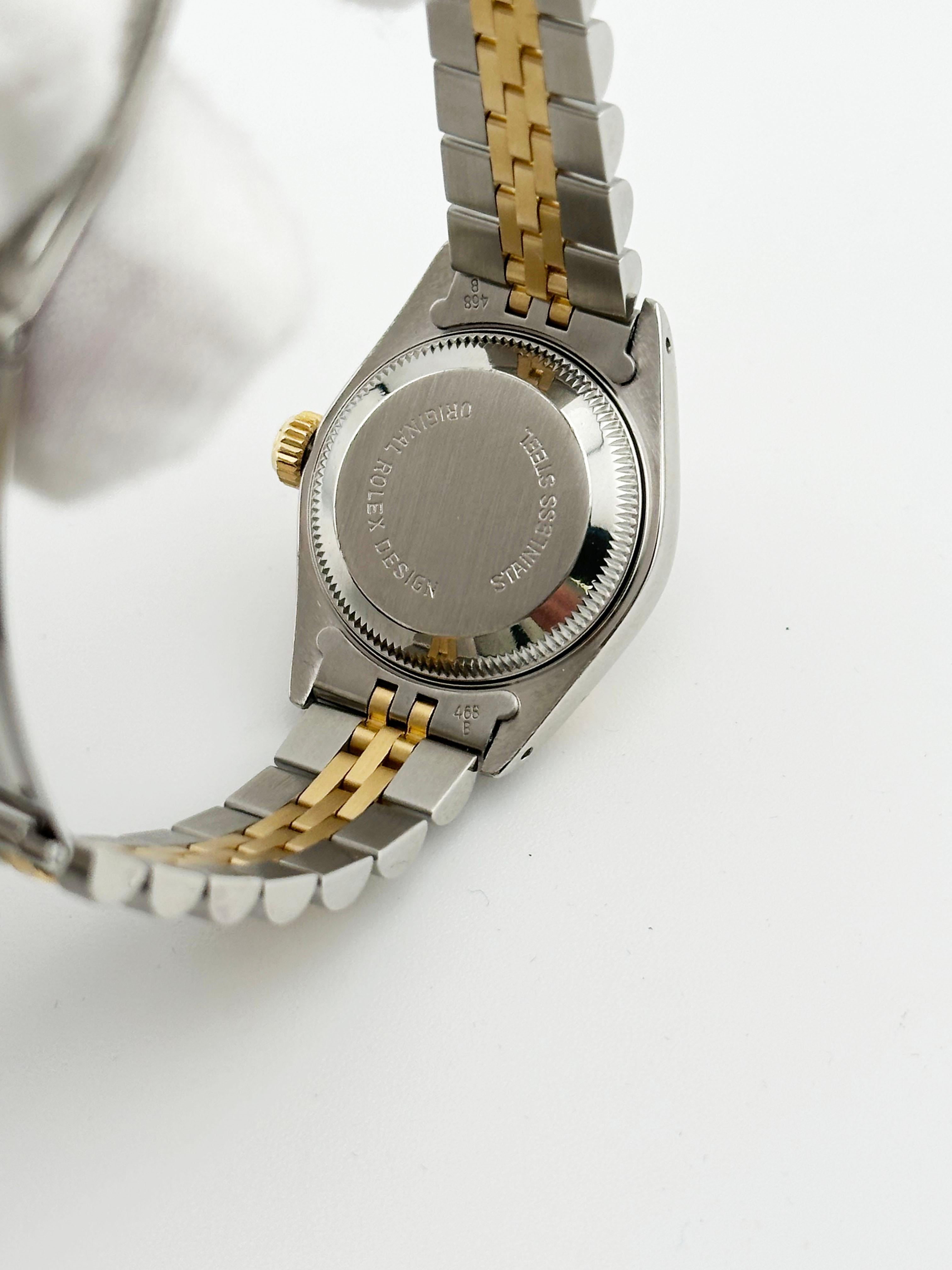 Rolex Damen Datejust 69173 Silber Roman Zifferblatt 18K Gelbgold Stahl Box Papier 6