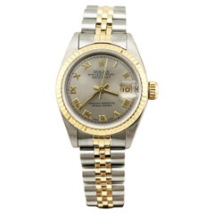 Rolex Damen Datejust 69173 Silber Roman Zifferblatt 18K Gelbgold Stahl Box Papier