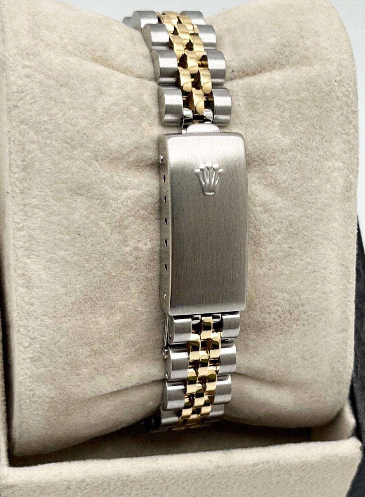 Rolex Montre Datejust 69173 pour femmes avec cadran romain blanc en or 18 carats, boîte et copie des papiers en vente 5