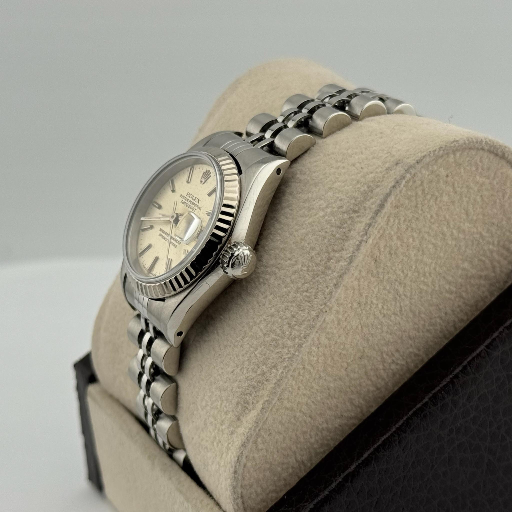 Rolex Ladies Datejust 69174 26mm Esfera Plateada Acero 18K Oro Blanco Caja Papeles en venta 2