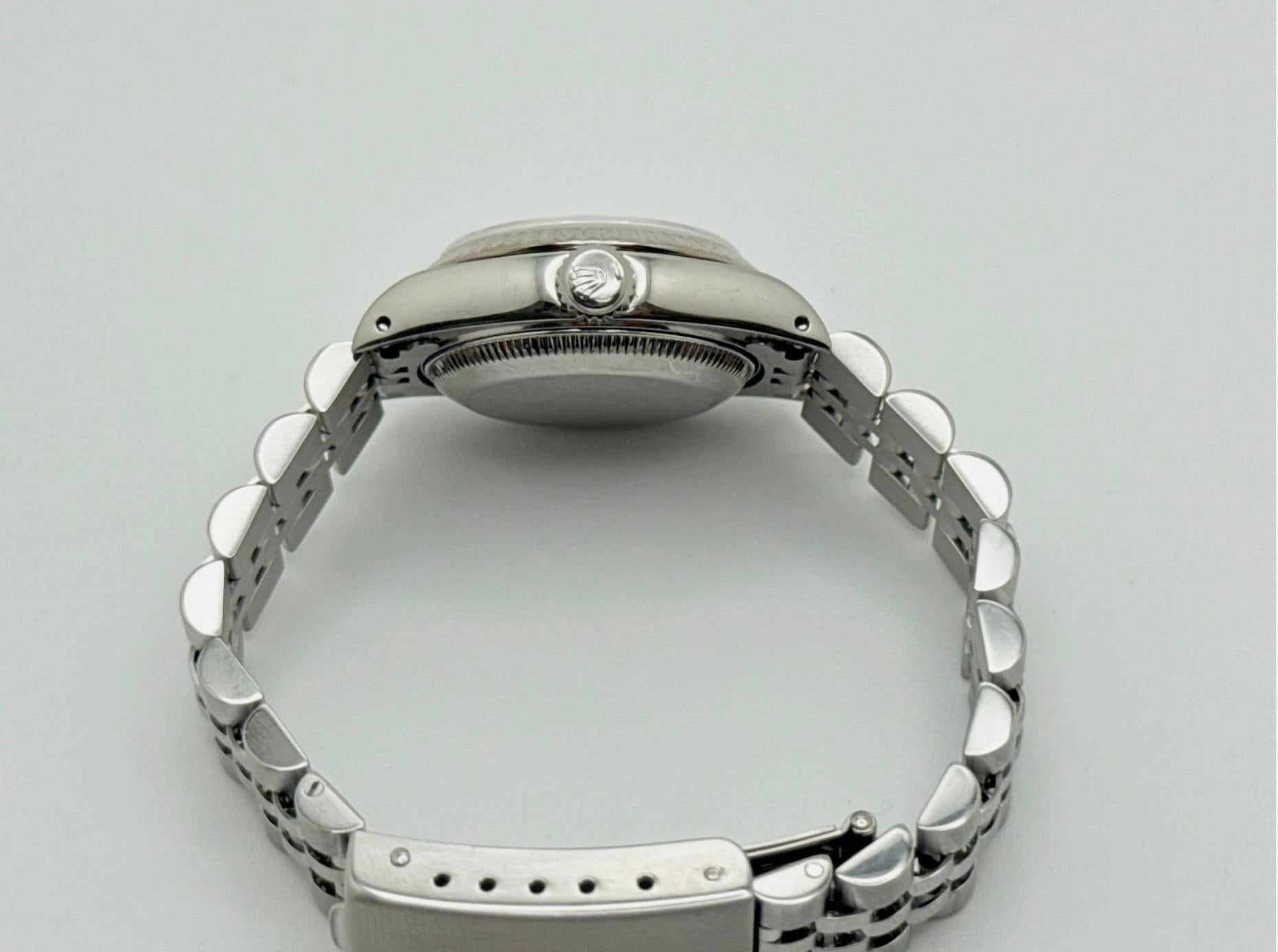 Rolex Ladies Datejust 69174 Factory Silver Diamond Dial Stainless Steel 18K Gold en vente 7