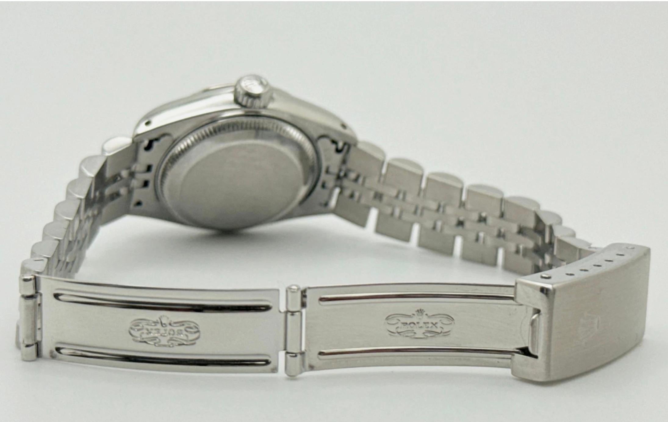 Rolex Ladies Datejust 69174 Factory Silver Diamond Dial Stainless Steel 18K Gold en vente 5