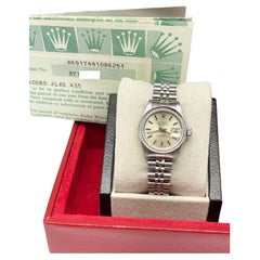 Rolex Ladies Datejust 69174 Cadran argenté Or blanc 18 carats Acier inoxydable Boîte papier