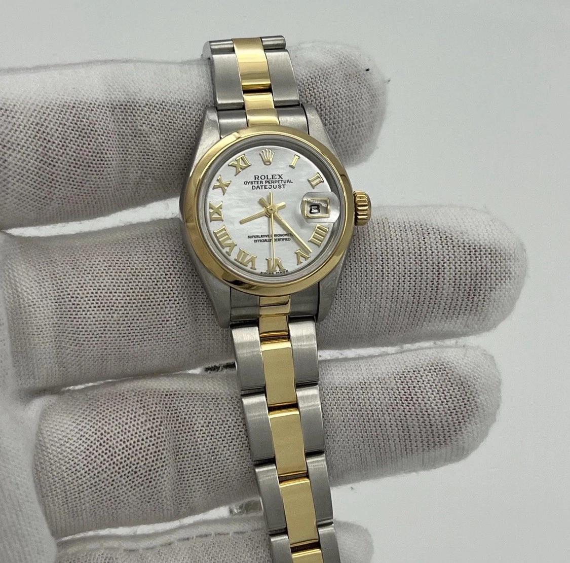 Rolex Ladies Datejust 79163 Mother of Pearl Dial 18K Yellow Gold Steel 26mm For Sale 1