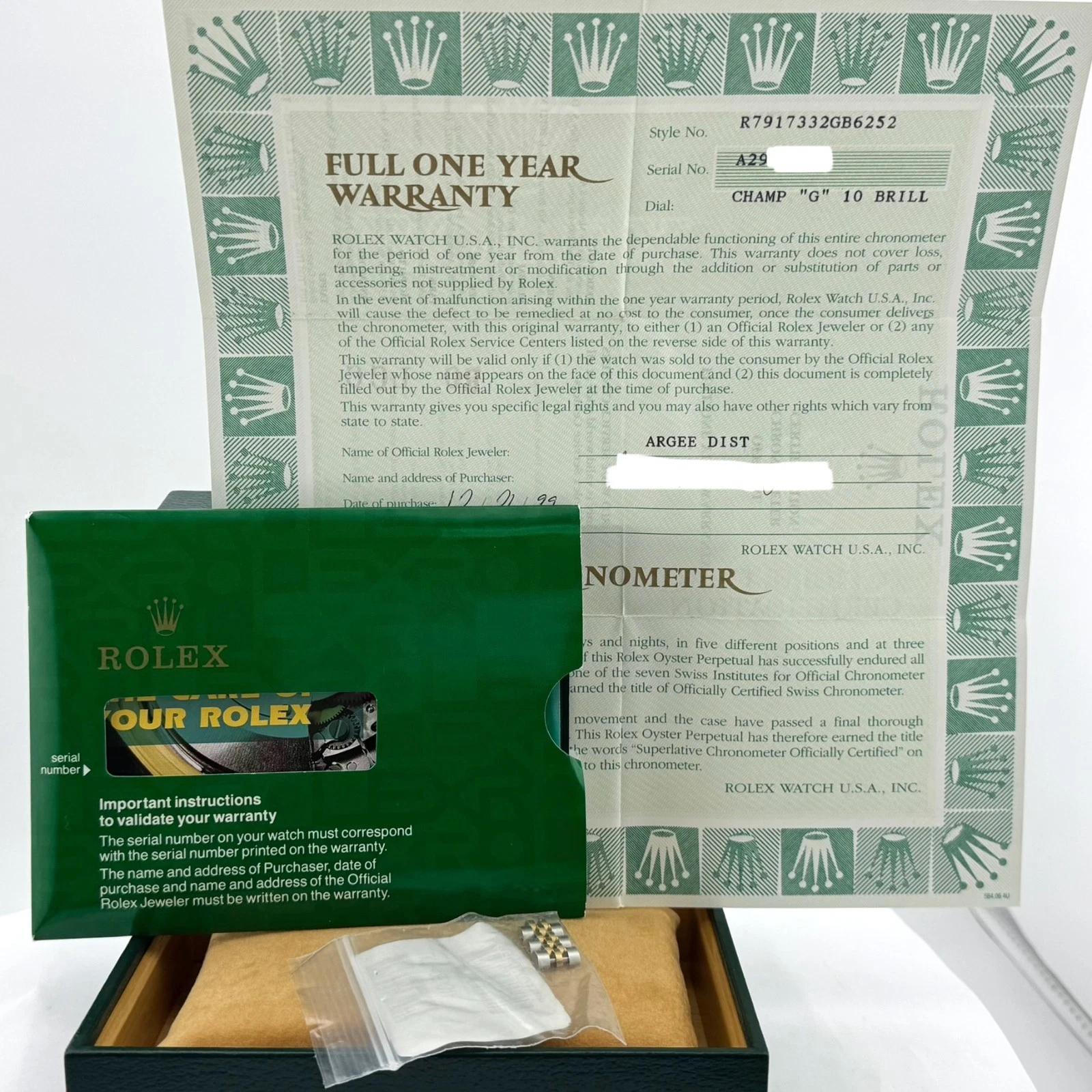 Rolex Ladies Datejust 79173 26mm Champagne Diamond Dial Jubilee Box Paper For Sale 6