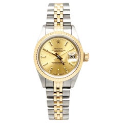 Rolex Ladies Datejust 79173 Champagne Dial 18K Yellow Gold Box Paper