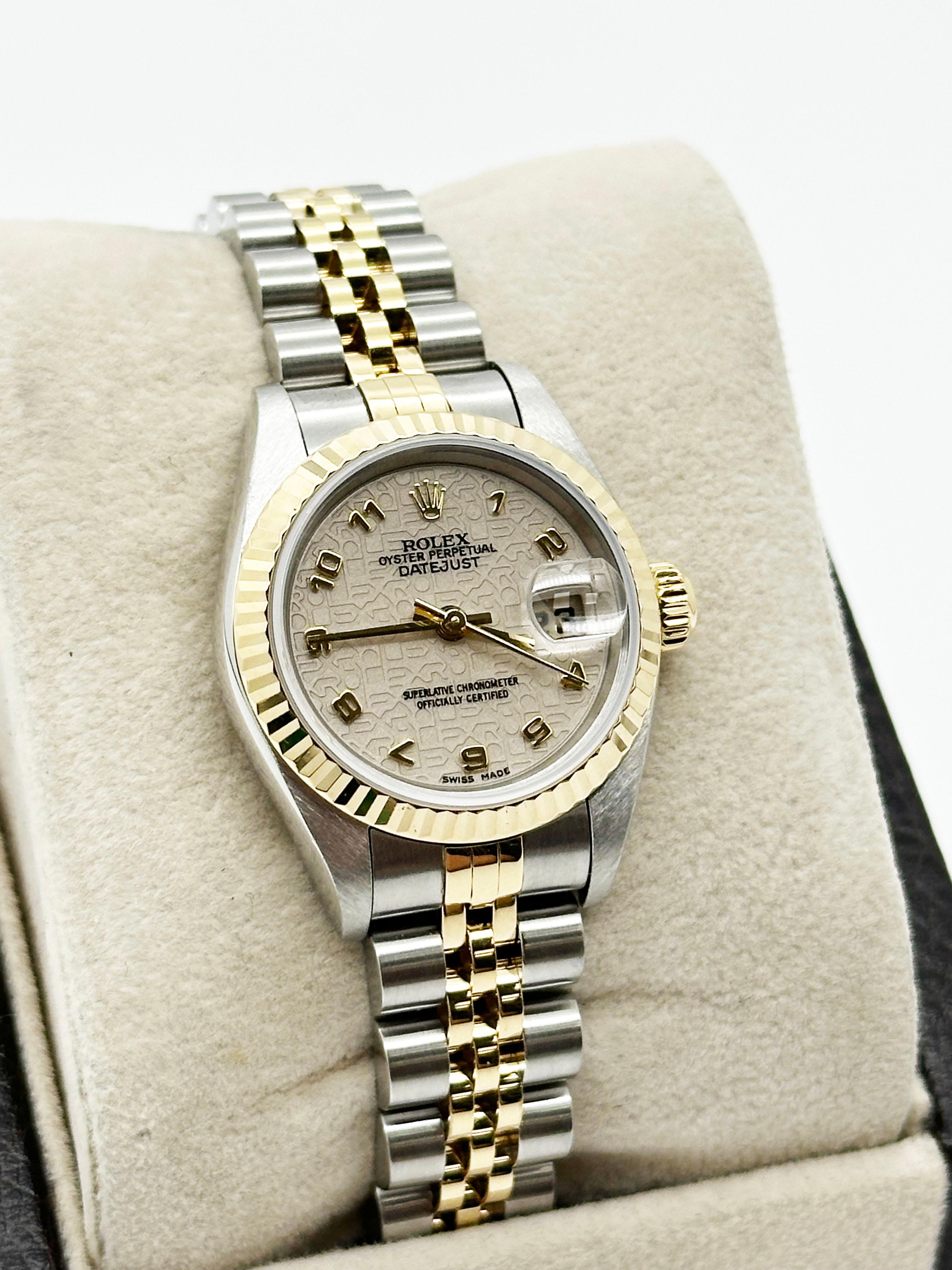 Rolex Ladies Datejust 79173 Ivory Jubilee Arabic Dial 18K Yellow Gold Box Paper 2