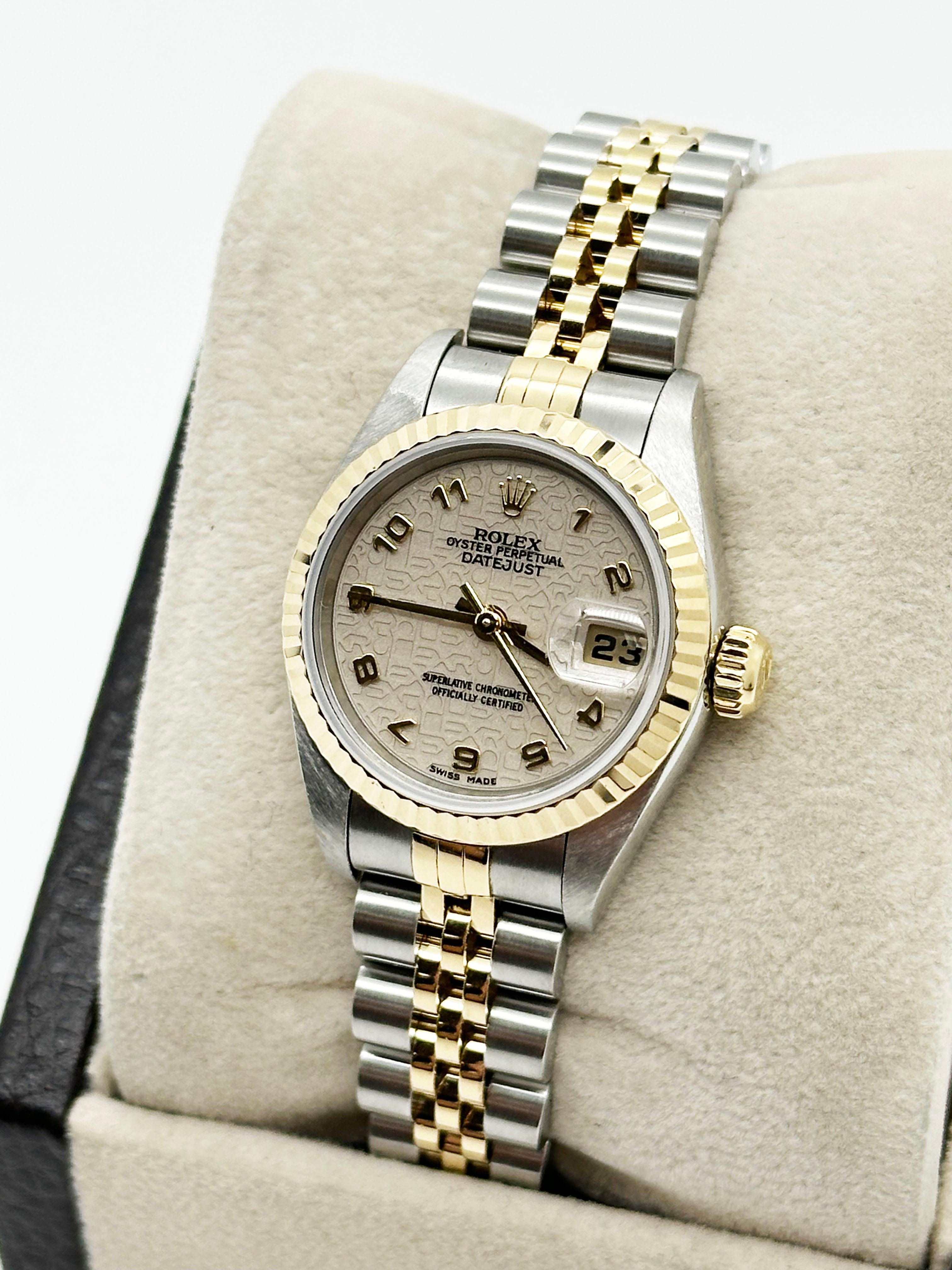 Rolex Ladies Datejust 79173 Ivory Jubilee Arabic Dial 18K Yellow Gold Box Paper 3