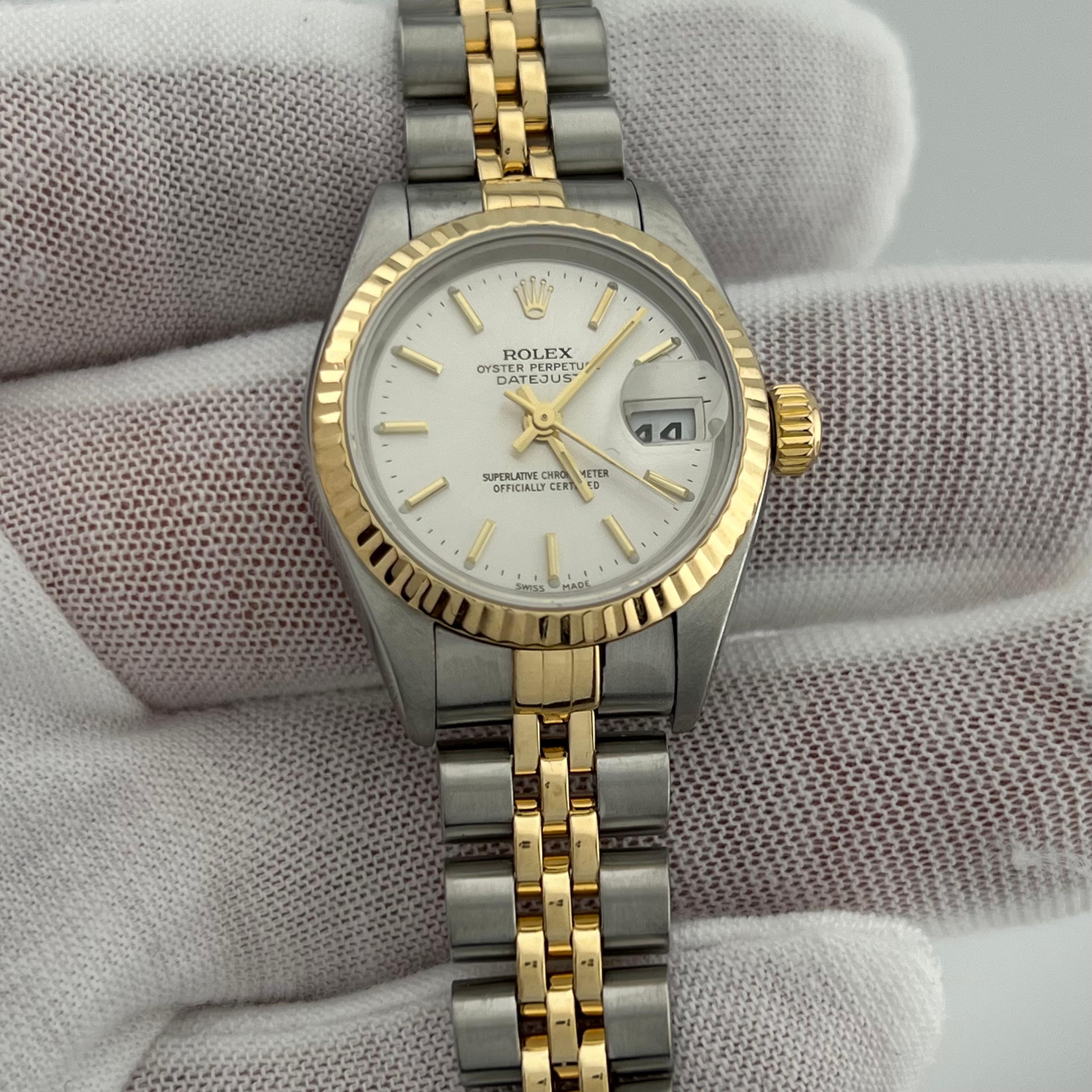 Rolex Ladies Datejust 79173 Silver Dial 18K Yellow Gold Stainless Box Paper 1
