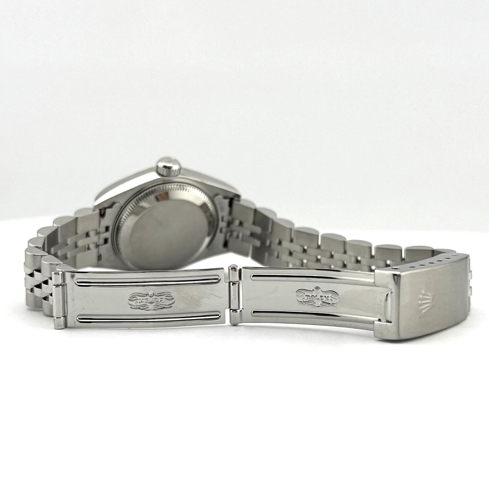 Rolex Ladies Datejust 79174 26mm 18k Gold Stainless Steel Silver Dial Box Papers en vente 7