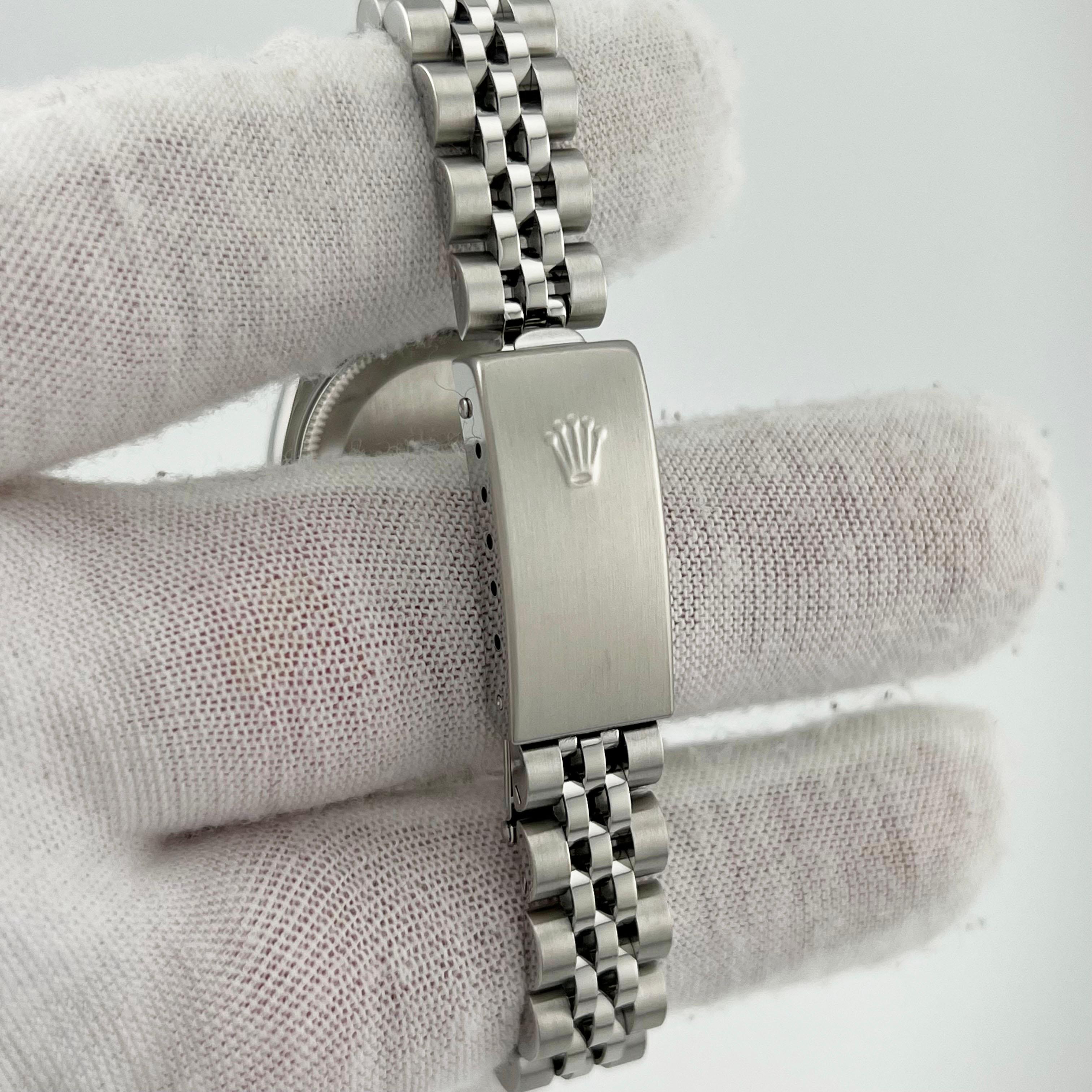 Rolex Montre Datejust 79174 Jubilee avec cadran en acier et lunette en or blanc 18 carats, boîte et papiers en vente 1