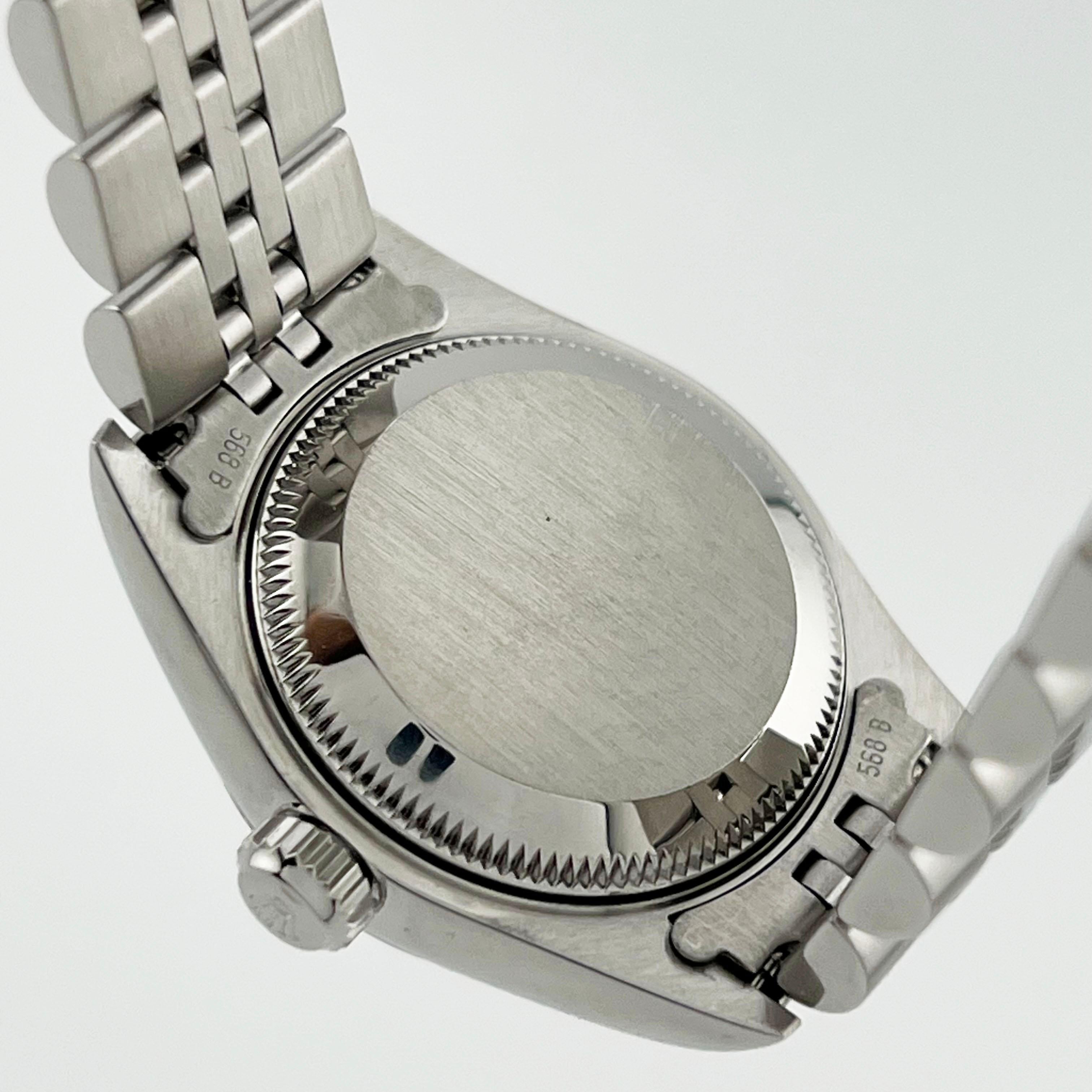 Rolex Montre Datejust 79174 Jubilee avec cadran en acier et lunette en or blanc 18 carats, boîte et papiers en vente 2