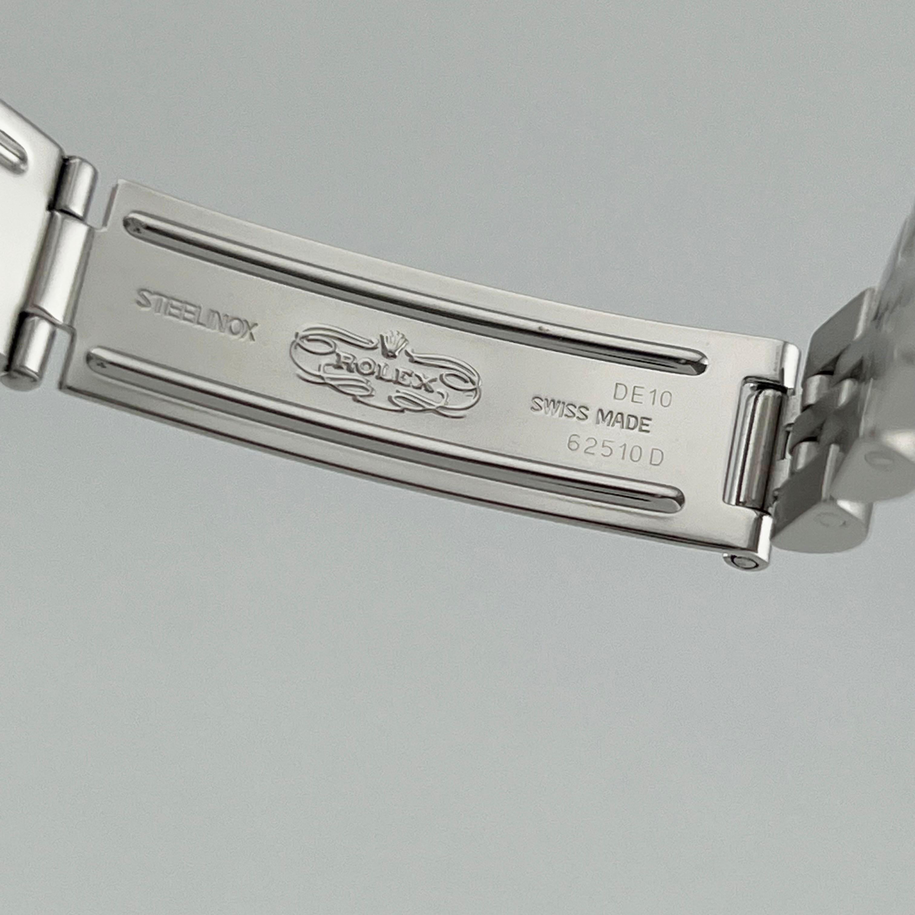 Rolex Montre Datejust 79174 Jubilee avec cadran en acier et lunette en or blanc 18 carats, boîte et papiers en vente 3