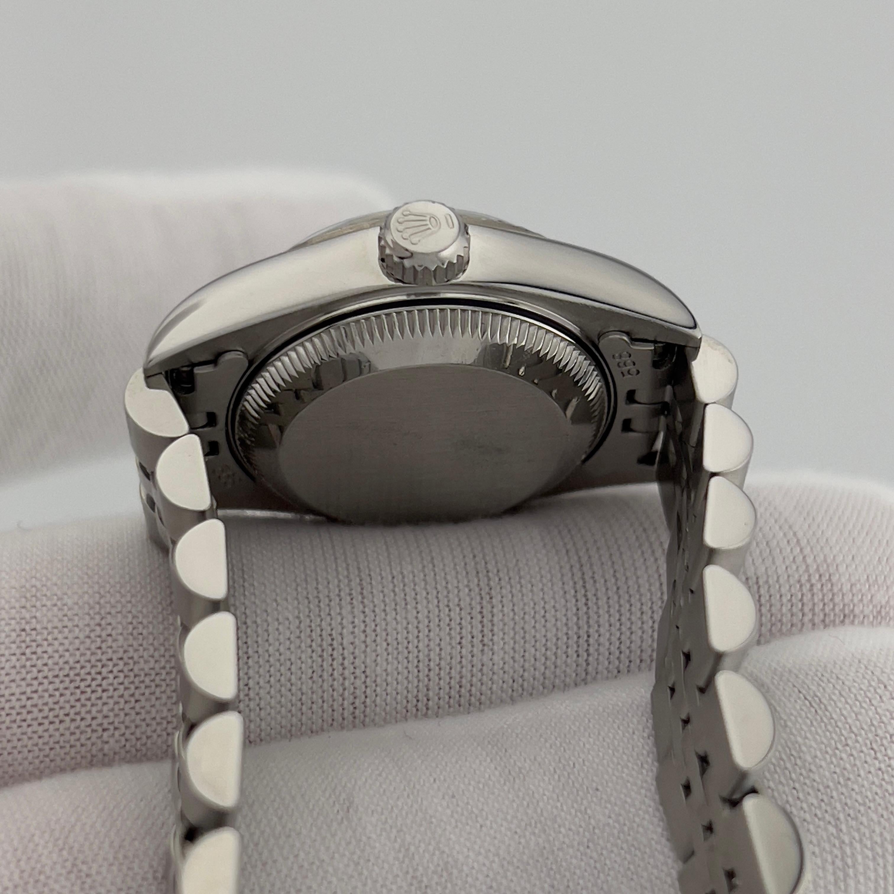 Rolex Ladies Datejust 79174 MOP Deco Roman Dial Steel Box Papers Pour femmes en vente