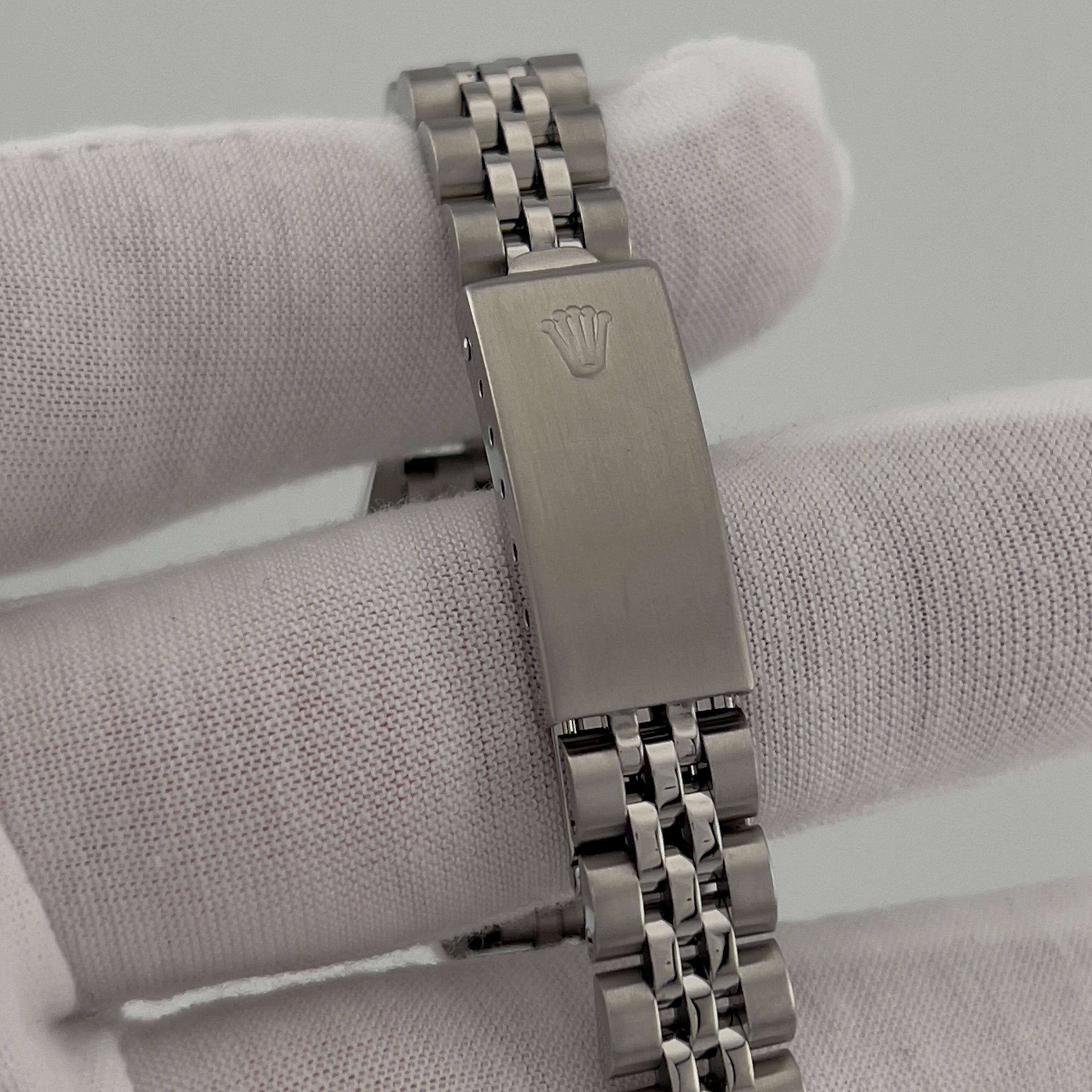Rolex Ladies Datejust 79174 MOP Deco Roman Dial Steel Box Papers en vente 2
