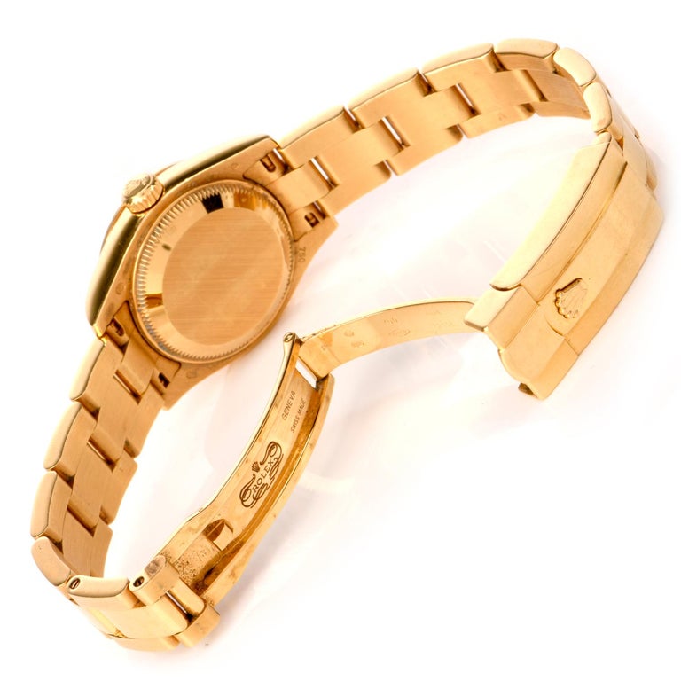 Rolex LadiesDatejust Diamond Face 18 Karat Gold Watch Ref 179138 For