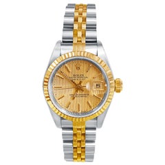 Rolex Ladies DateJust Gold Dial with Two Tone Jubilee Band