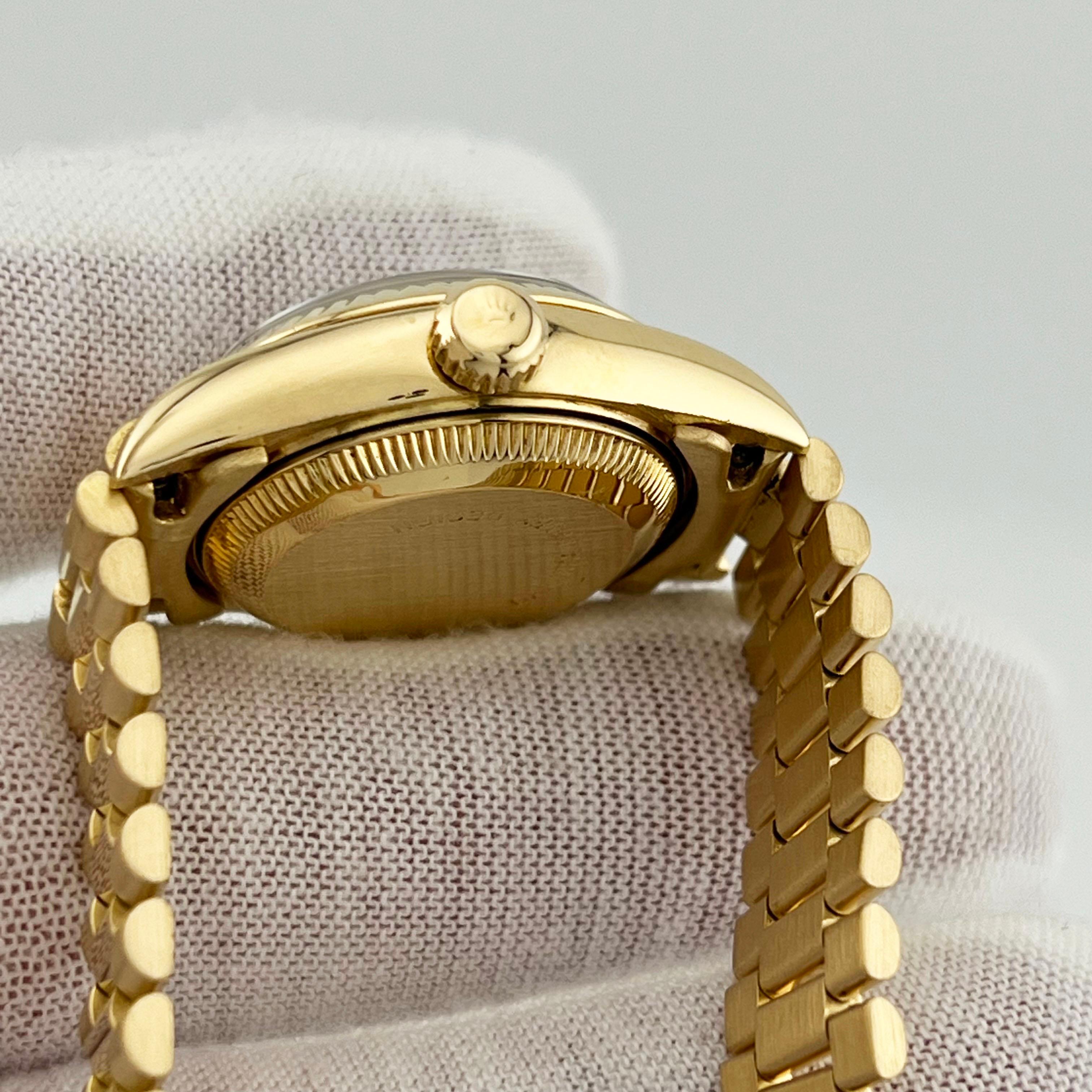 Rolex Ladies Datejust President 69178 Champagne Dial 18K Yellow Gold 26mm For Sale 1