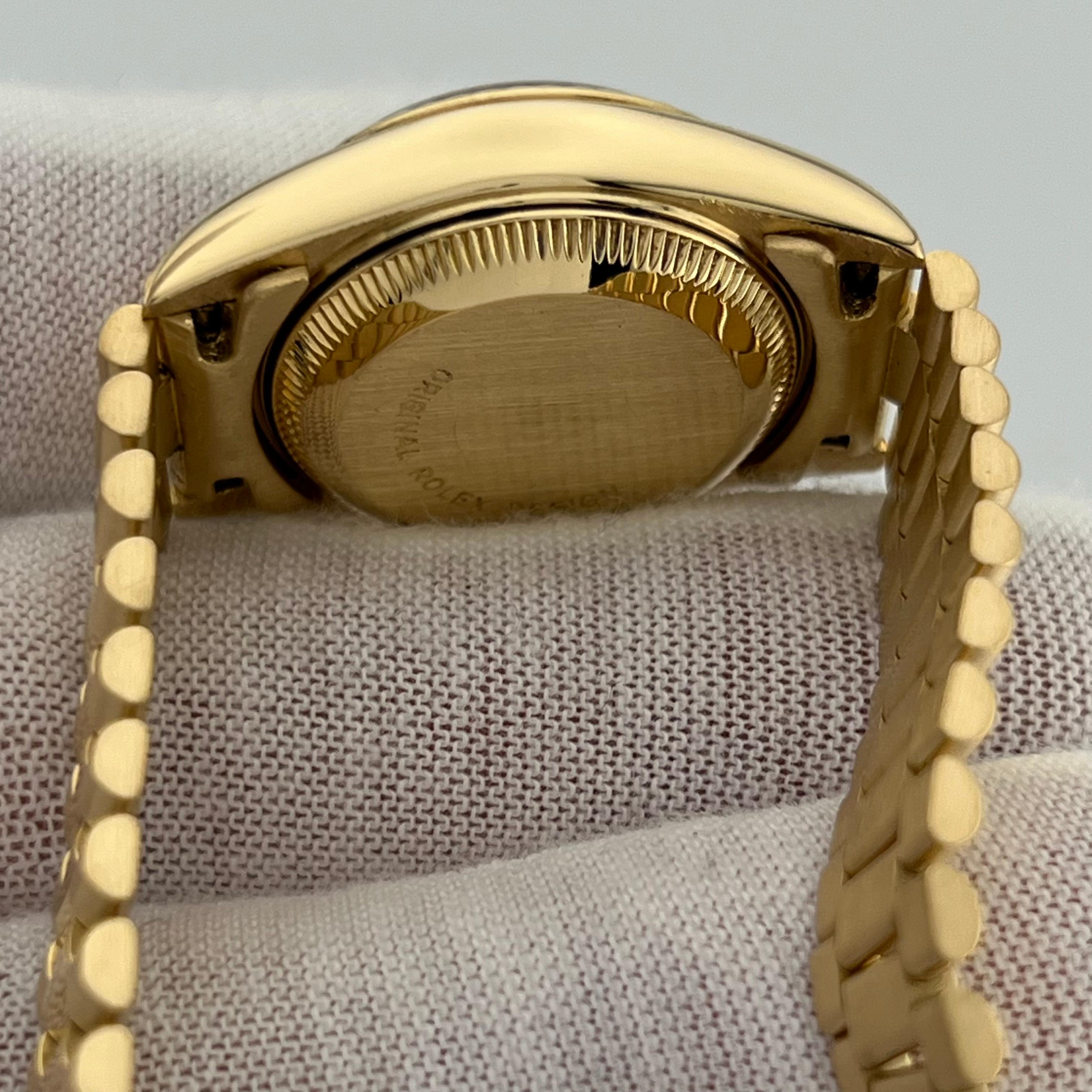 Rolex Ladies Datejust President 69178 Champagne Dial 18K Yellow Gold 26mm For Sale 2