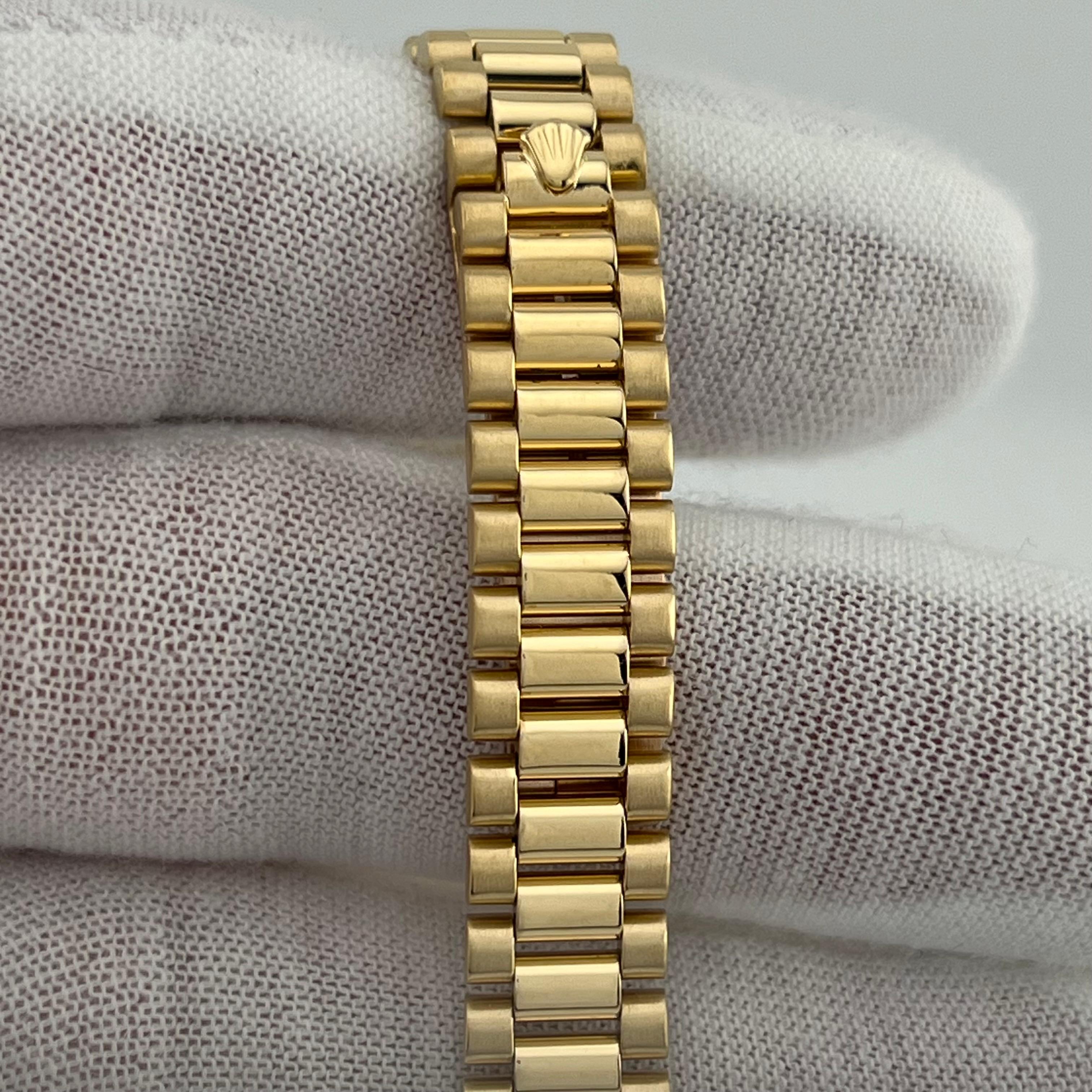 Rolex Ladies Datejust President 69178 Champagne Dial 18K Yellow Gold 26mm For Sale 4