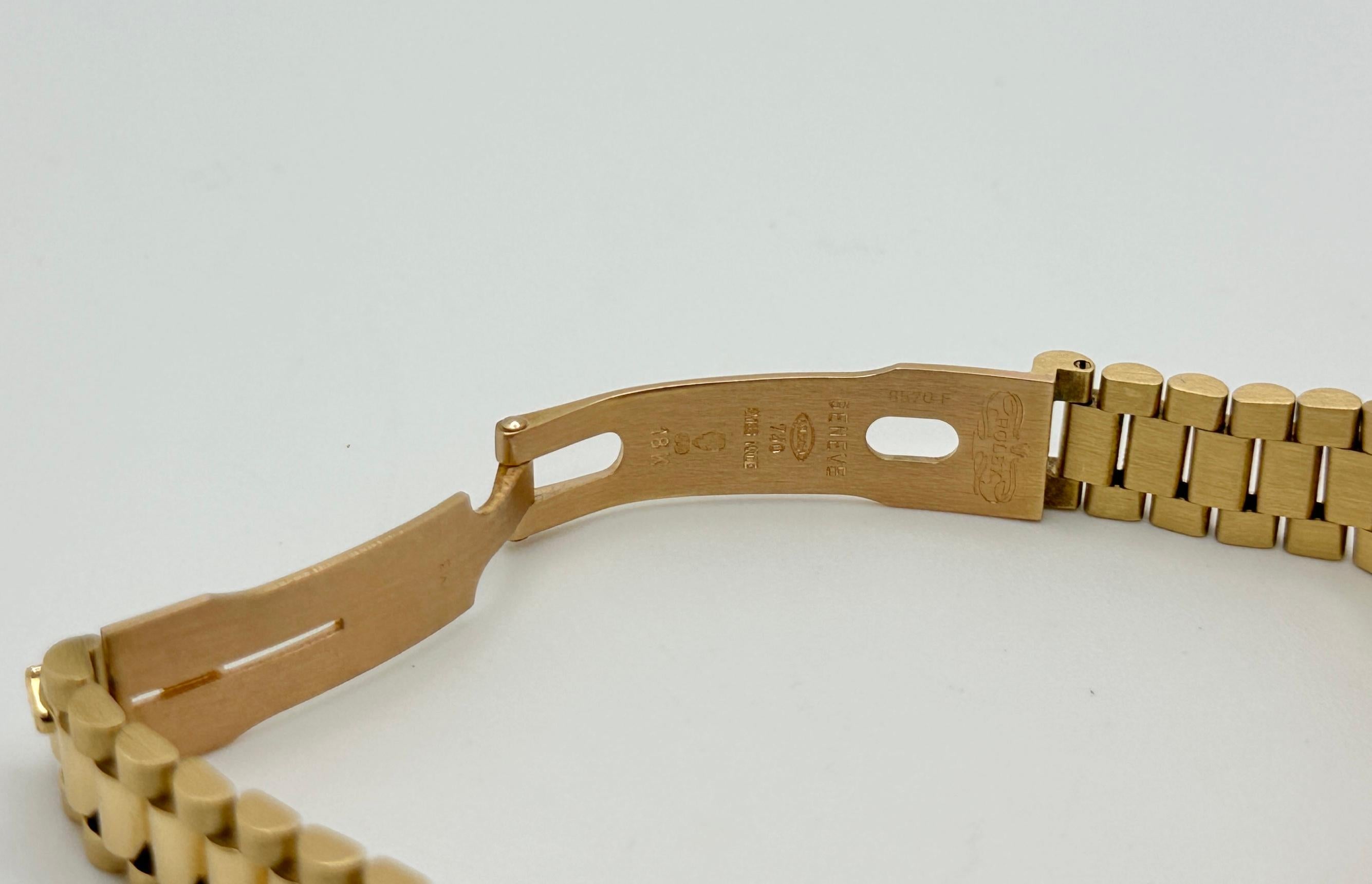 Rolex Damen Datejust Präsident 69178 Fabrik schwarz Diamant-Zifferblatt 18K Gelbgold im Angebot 3