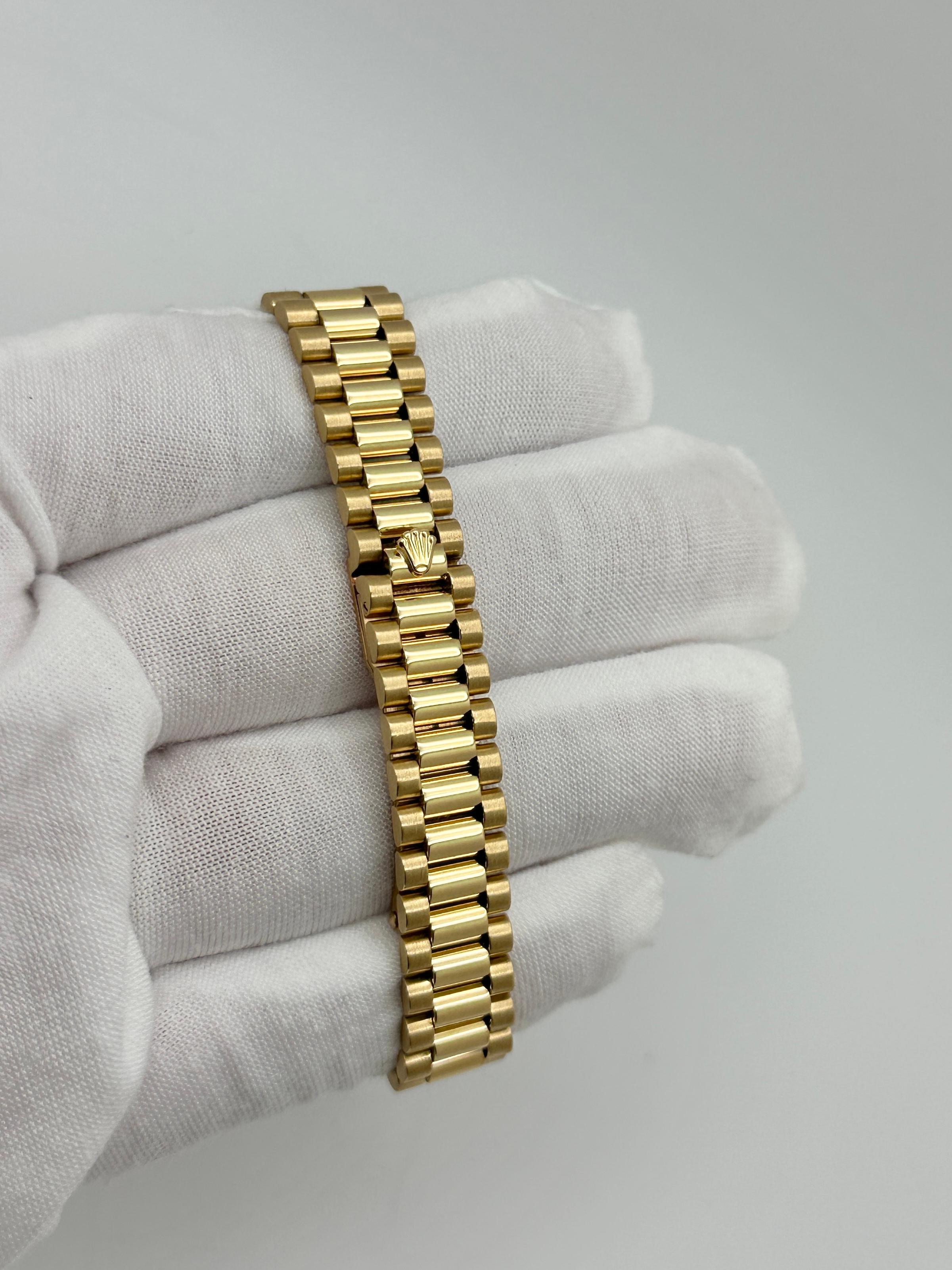 Rolex Damen Datejust Präsident 69178 Fabrik schwarz Diamant-Zifferblatt 18K Gelbgold im Angebot 4