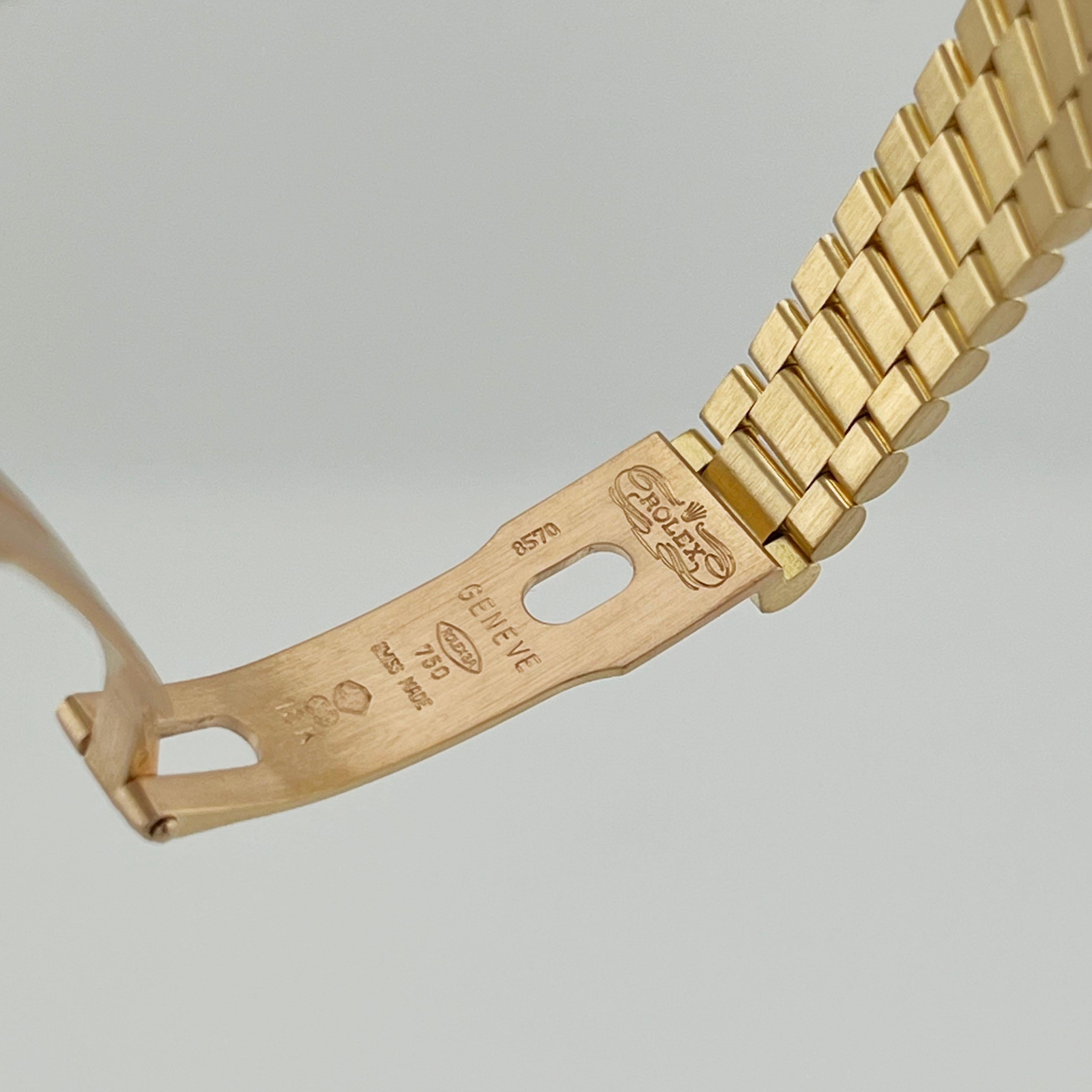 Women's Rolex Ladies Datejust President 69178 White Roman Dial 18K Yellow Gold For Sale