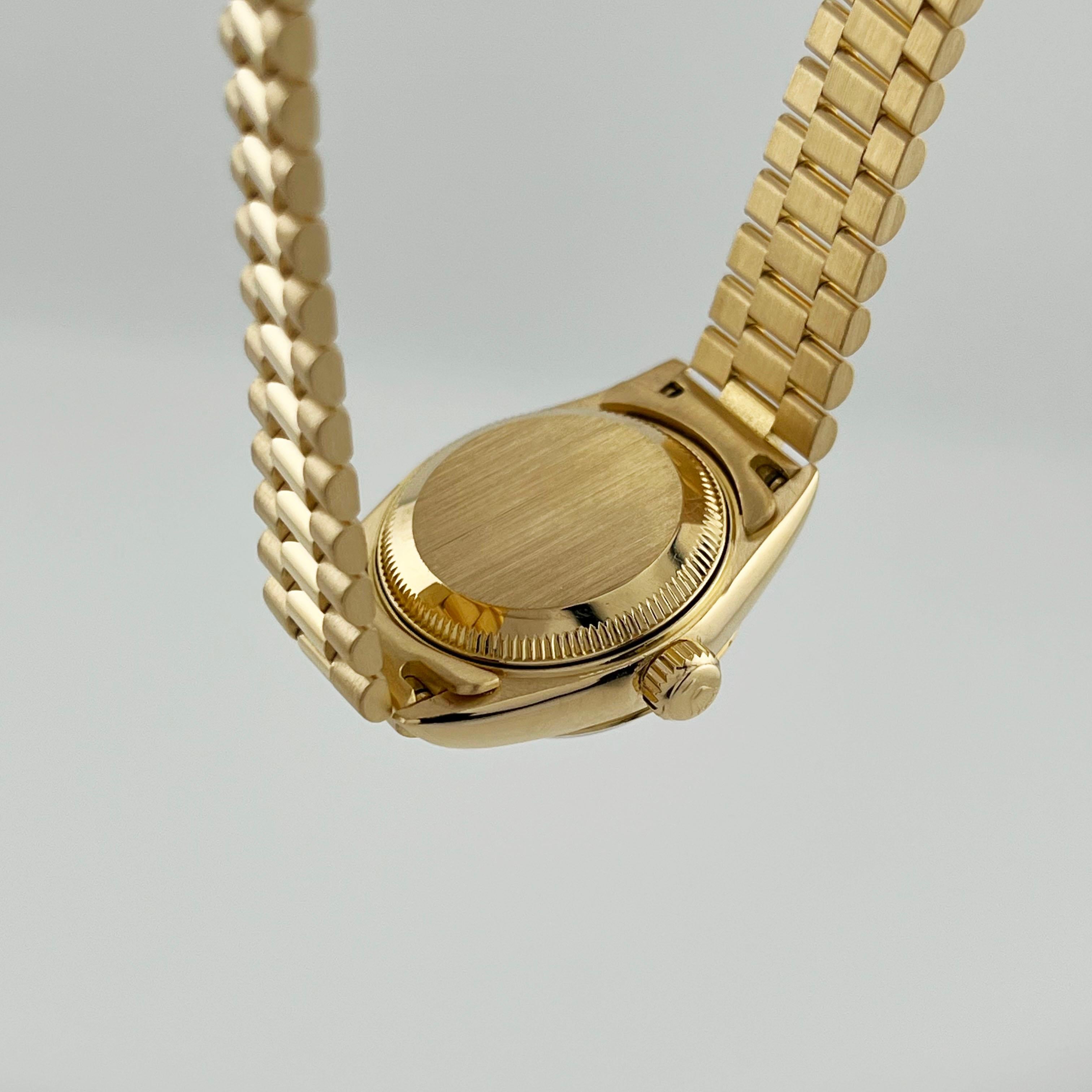 Rolex Ladies Datejust President 69178 White Roman Dial 18K Yellow Gold For Sale 1