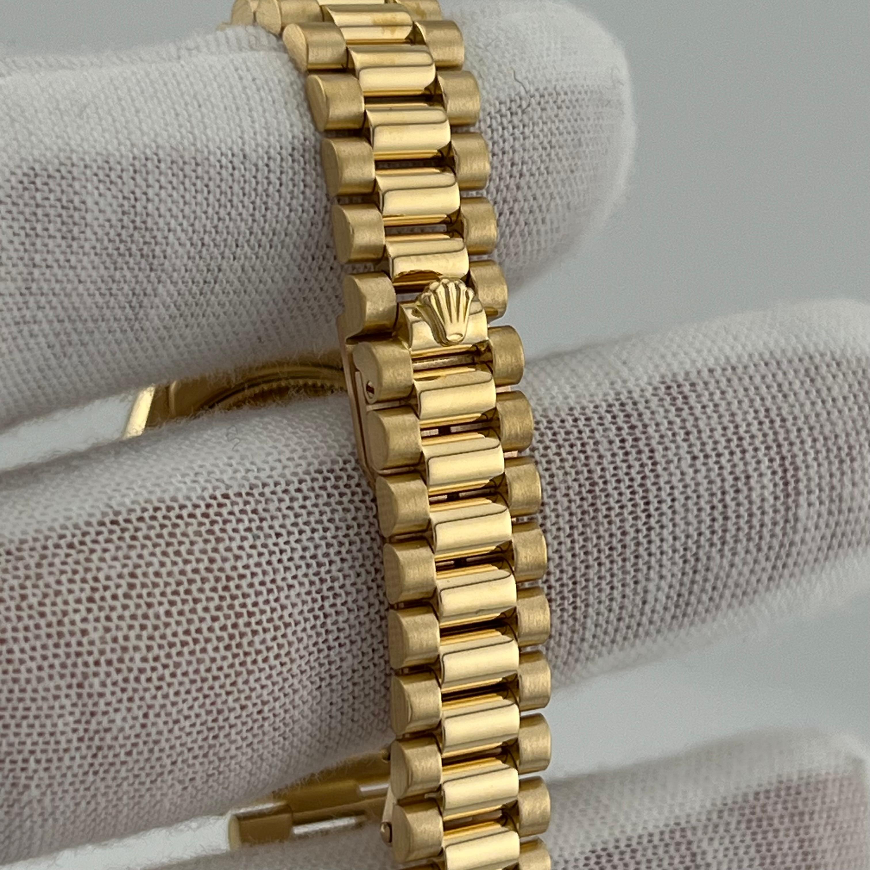 Rolex Ladies Datejust President 69178 White Roman Dial 18K Yellow Gold For Sale 2