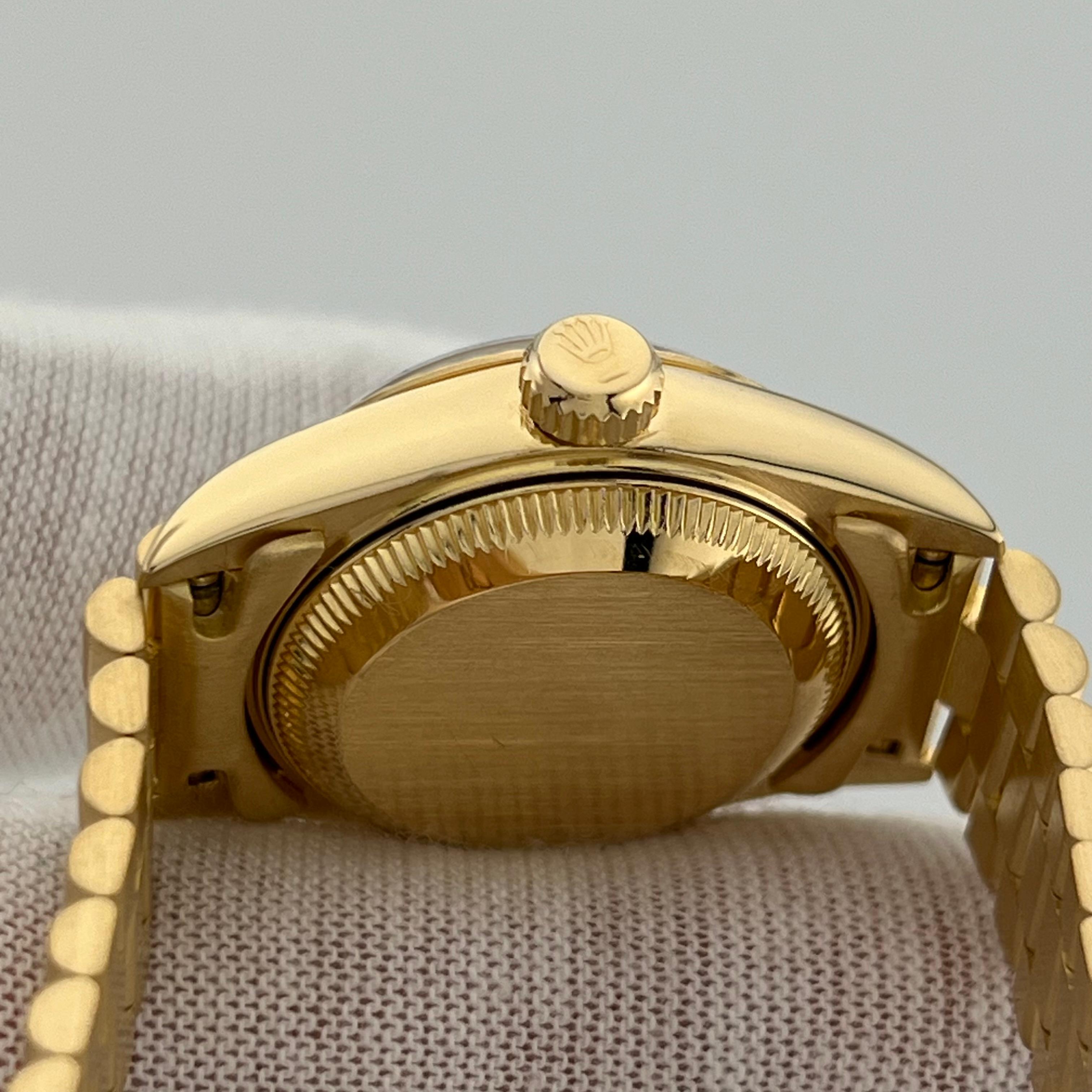 Rolex Ladies Datejust President 69178 White Roman Dial 18K Yellow Gold For Sale 3