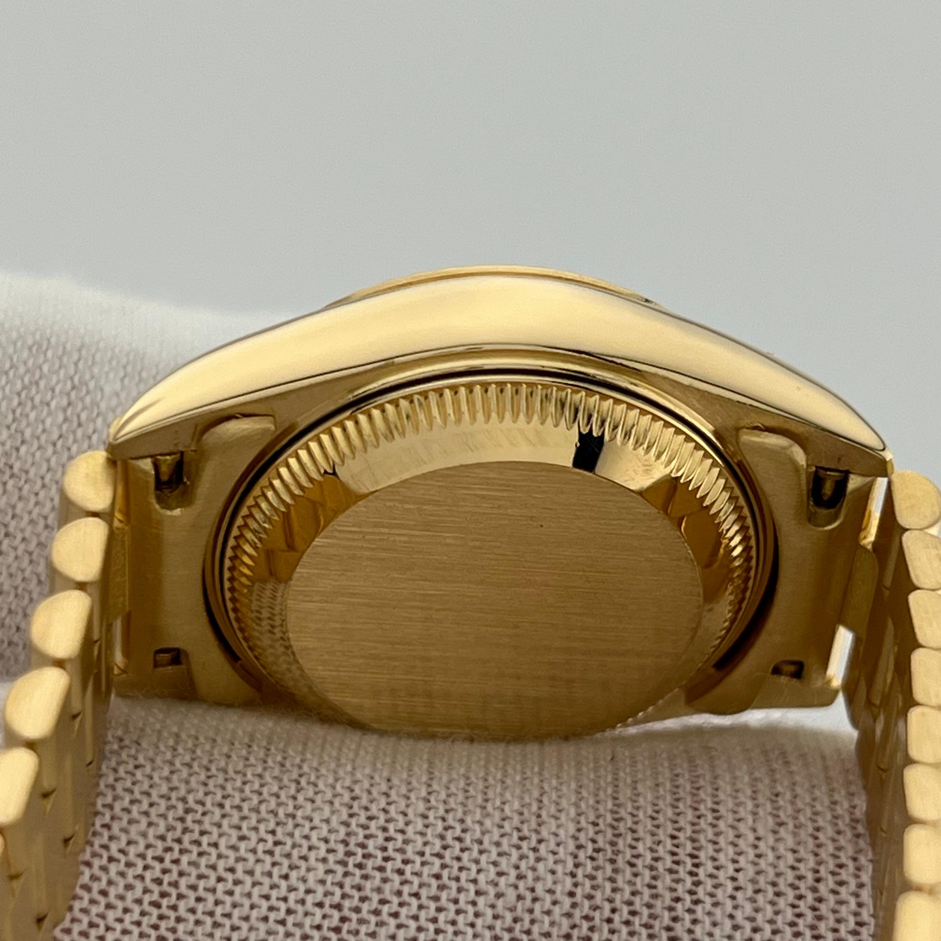 Rolex Ladies Datejust President 69178 White Roman Dial 18K Yellow Gold For Sale 4