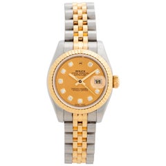 Used Rolex Ladies Datejust, Ref 179173, Diamond Dial, Box and Papers