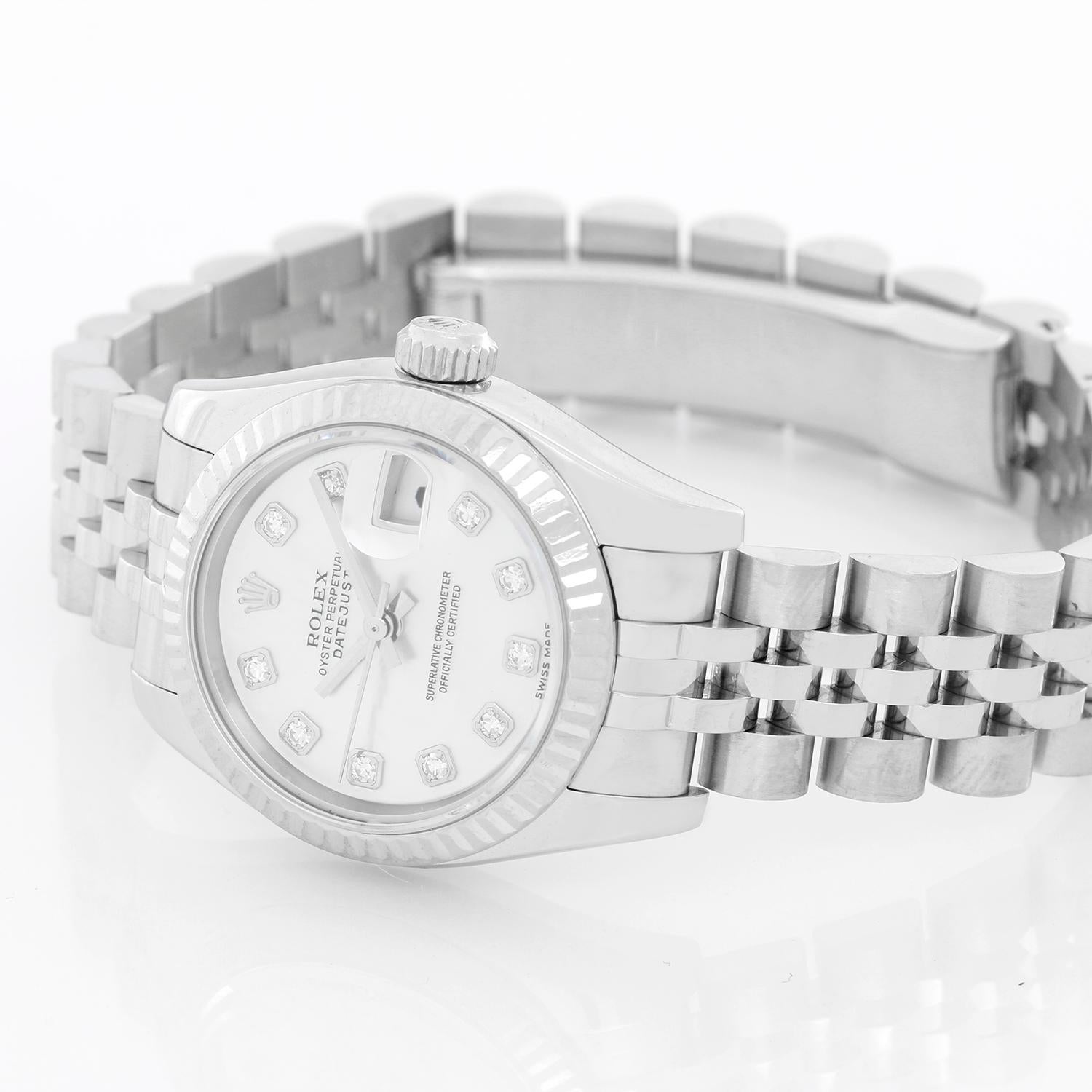 Rolex Ladies Datejust Stainless Steel Automatic Wristwatch Ref 179174 In Excellent Condition In Dallas, TX