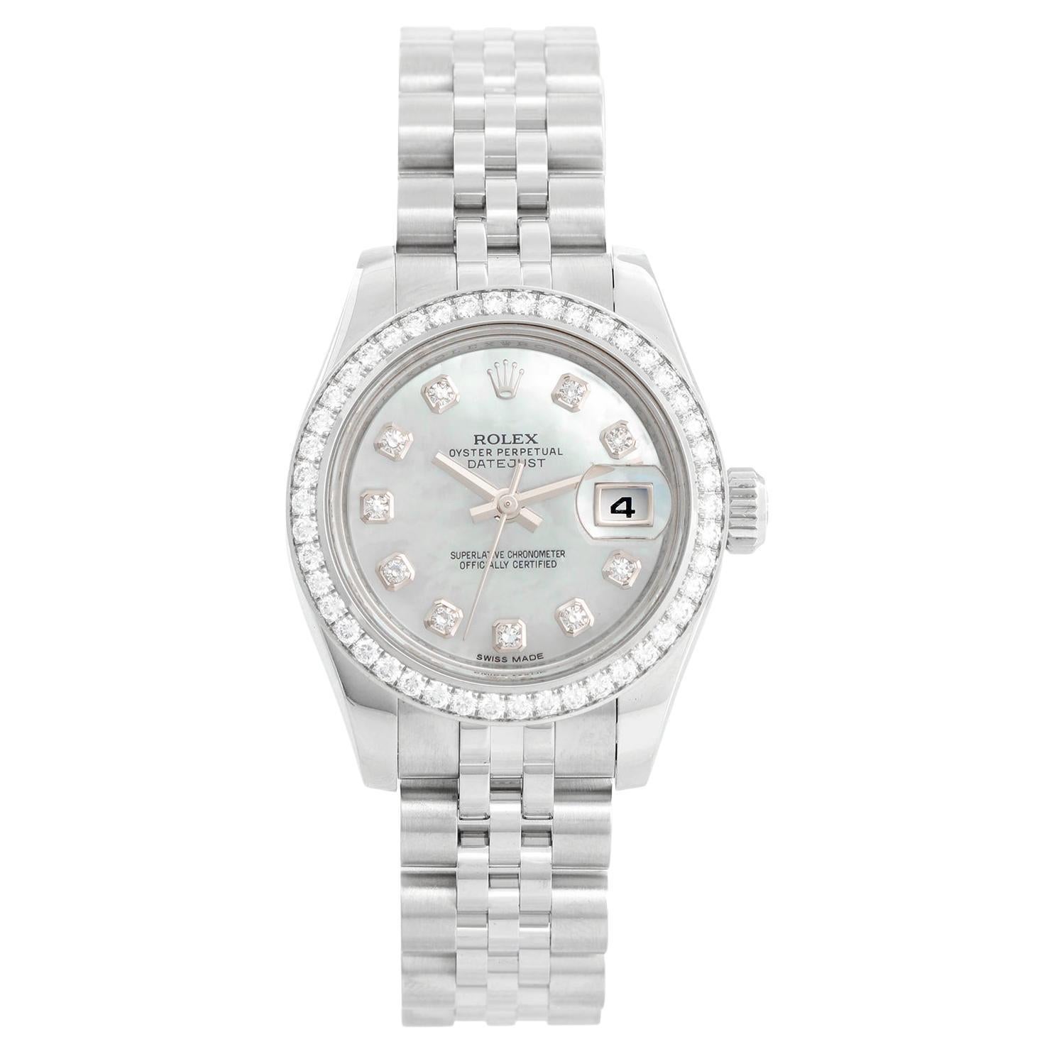 Damenu Edelstahl-Uhr 179384 von Rolex
