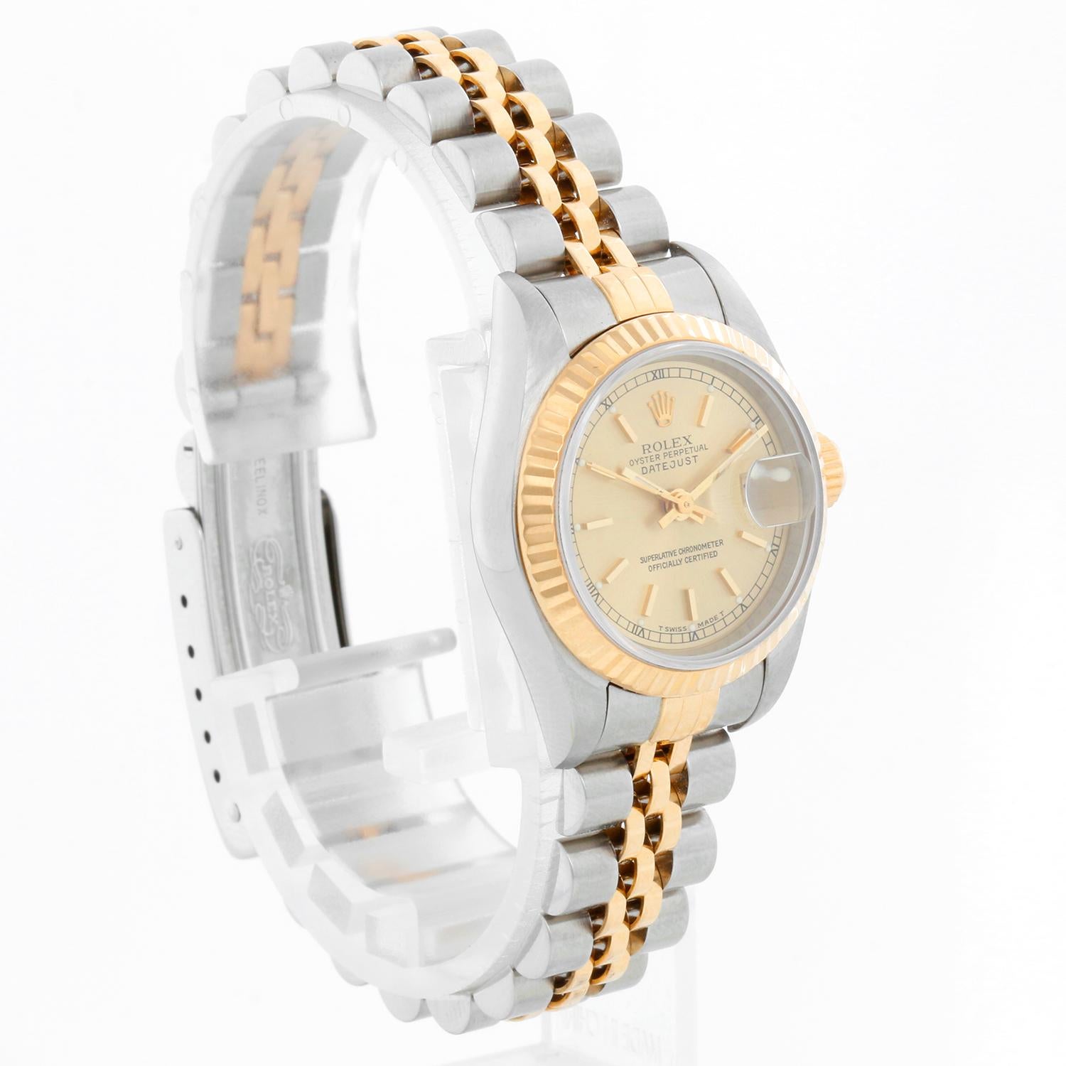 Rolex Ladies Datejust Steel & Gold Watch 69173 In Excellent Condition In Dallas, TX