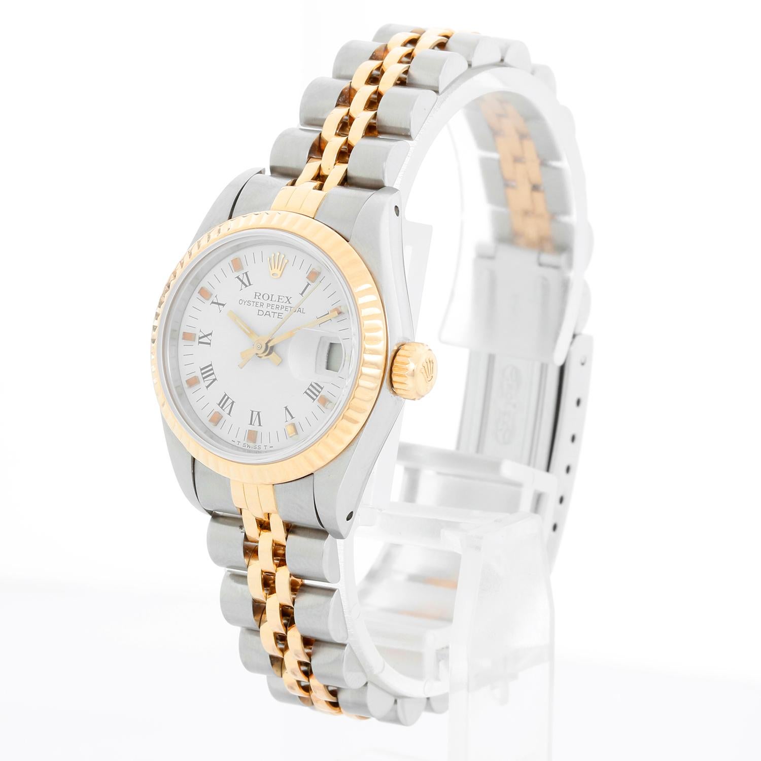 Rolex Ladies Datejust Steel & Gold Watch 69173 In Excellent Condition In Dallas, TX