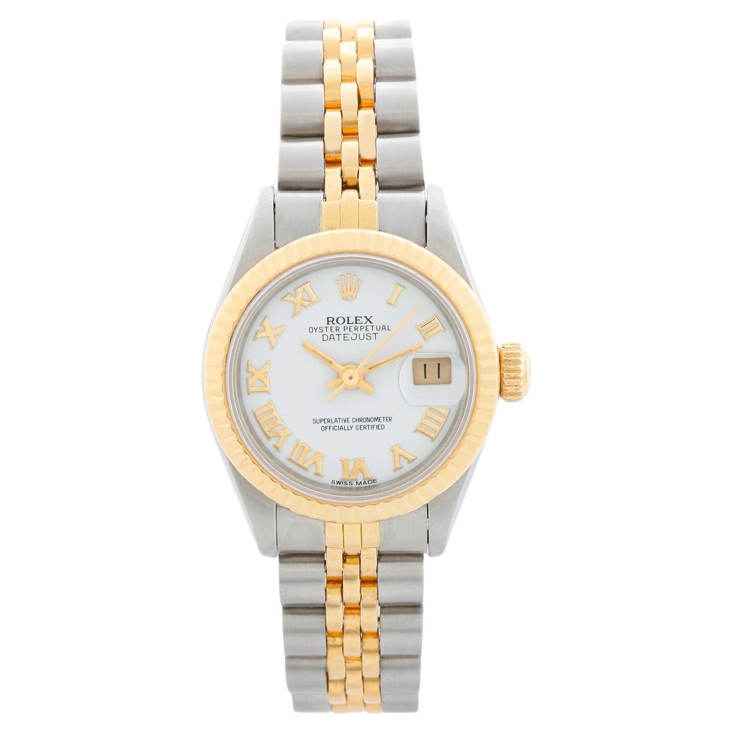 Rolex Montre Datejust en acier et or pour femmes 69173