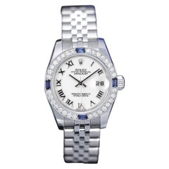 Rolex Montre Datejust 26mm avec cadran en chiffres romains blancs, pour femmes 179174
