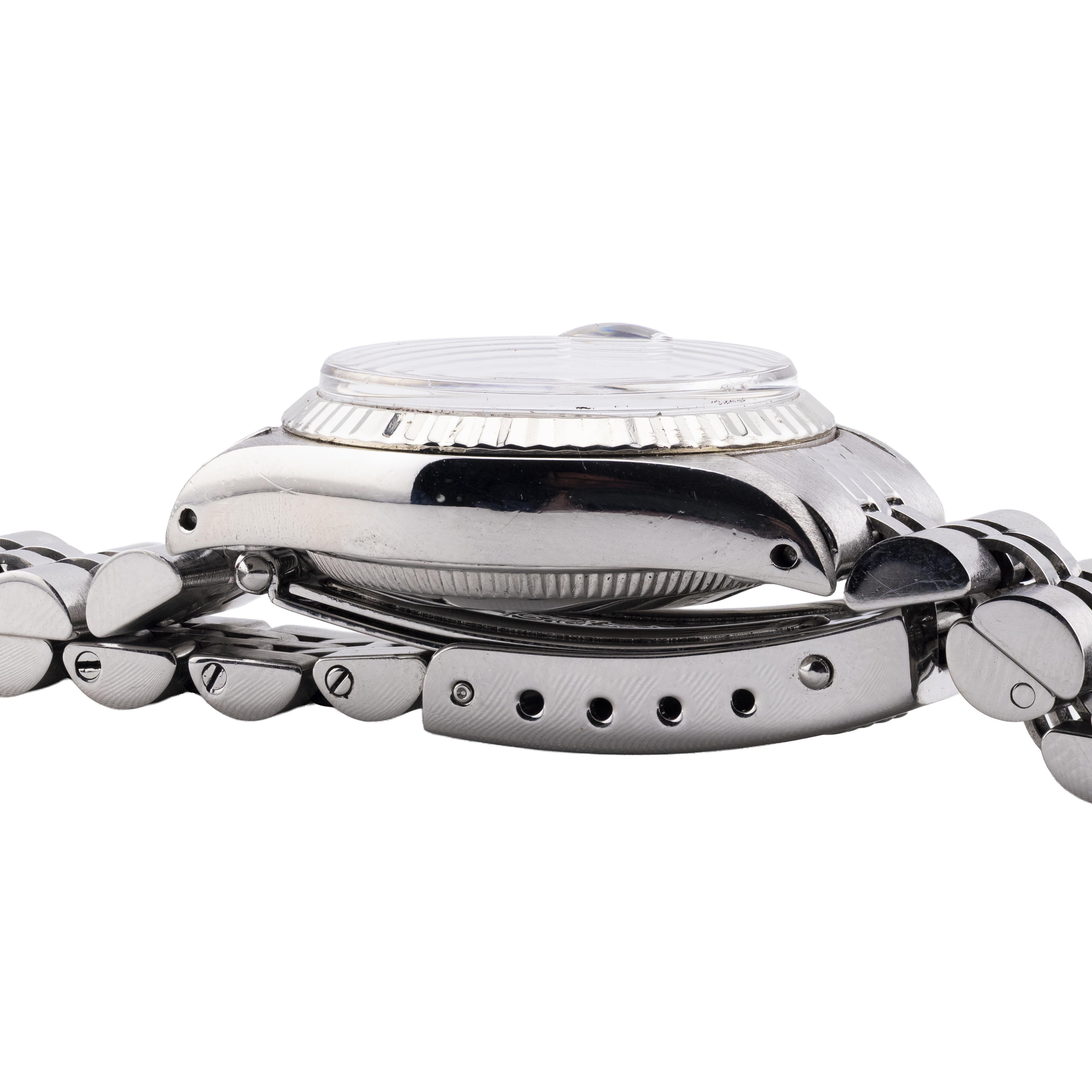 Contemporaneo Rolex Datejust da donna con quadrante di diamanti in oro bianco 18 carati e acciaio inossidabile in vendita