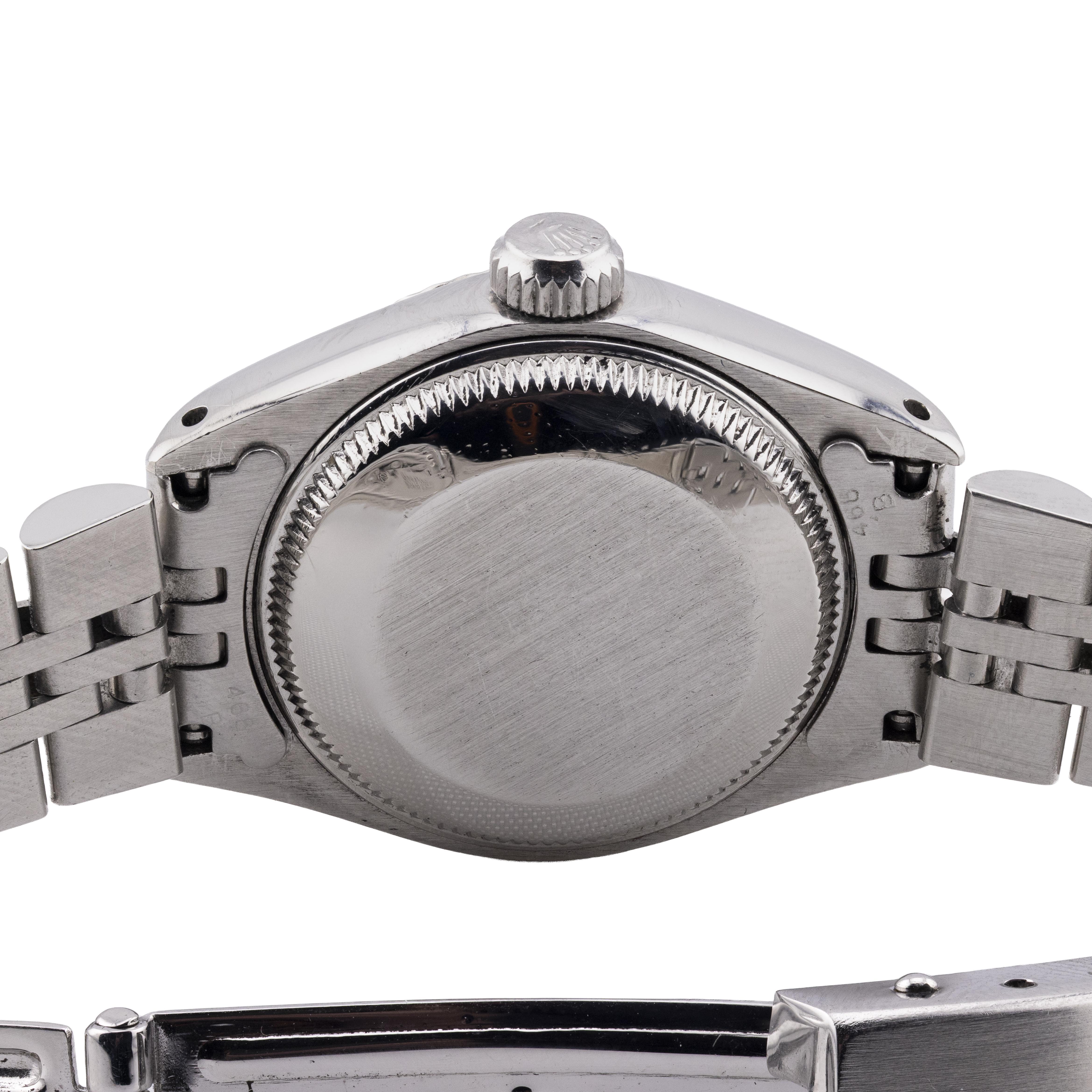 Rolex Datejust da donna con quadrante di diamanti in oro bianco 18 carati e acciaio inossidabile In condizioni ottime in vendita a Boston, MA