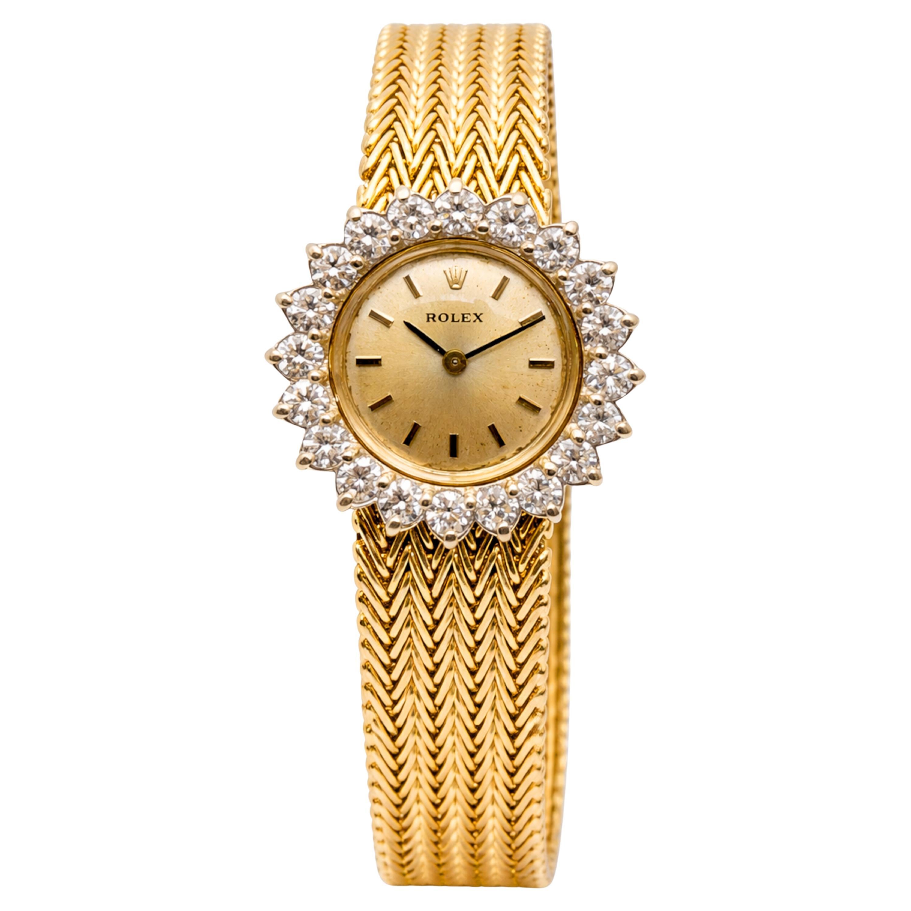 Rolex Reloj de Vestir de Mujer con Diamantes - Oro Amarillo 14K en venta