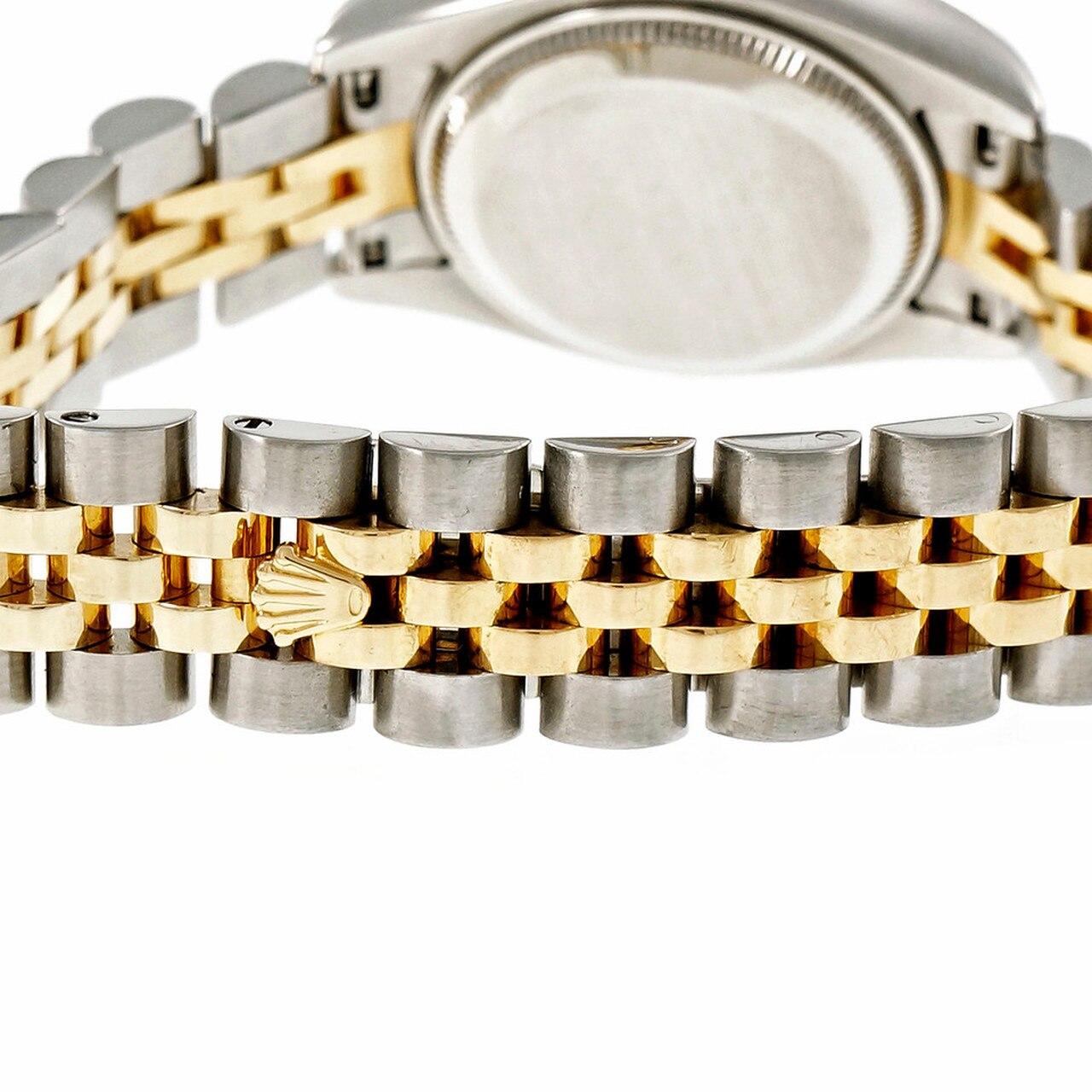 Rolex Ladies Gold Steel Datejust Wristwatch Ref 179173  In Good Condition For Sale In Stamford, CT