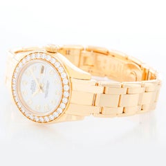 Rolex Ladies Masterpiece/Pearlmaster Gold Diamond Watch 80298
